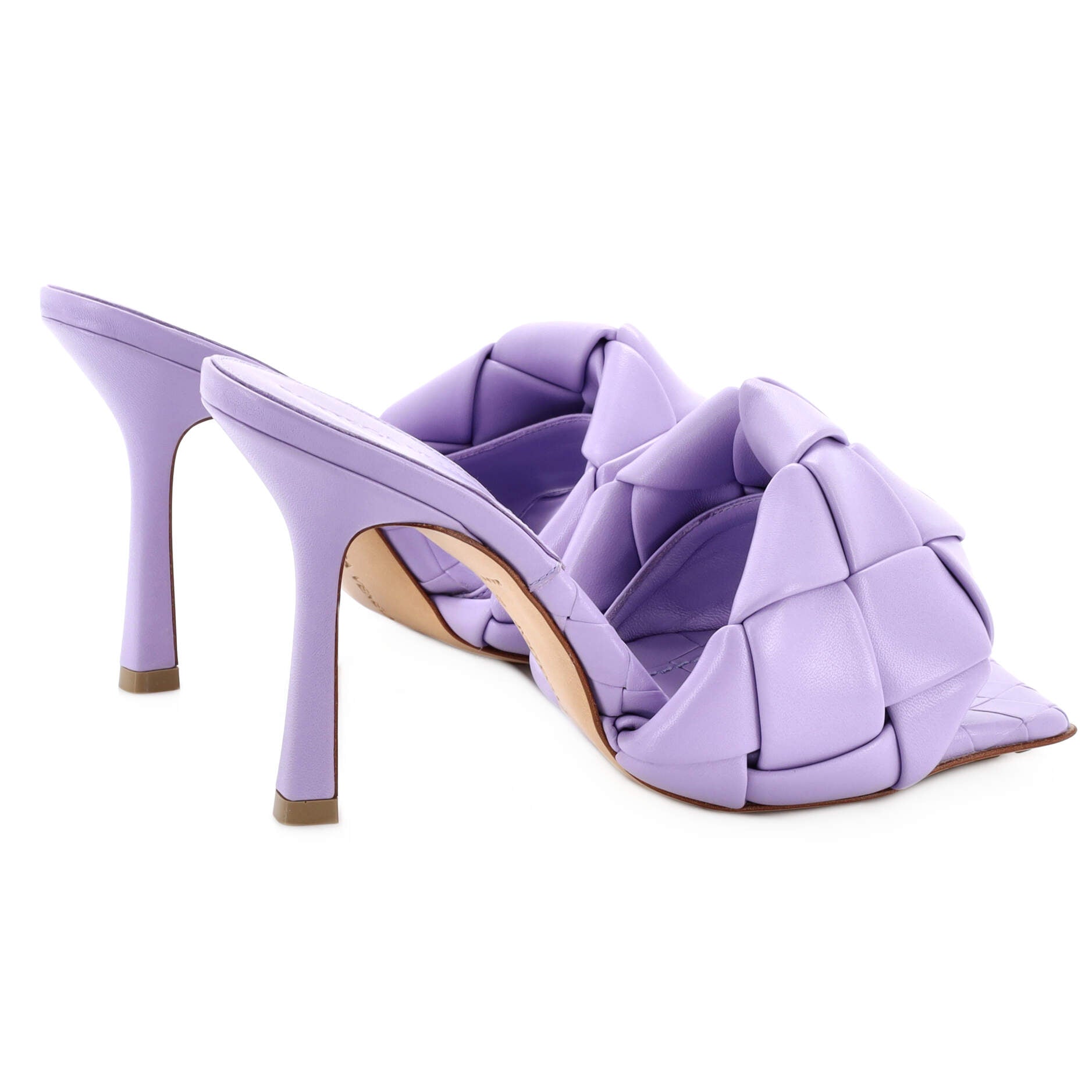 Women's Lido Heeled Sandals Maxi Intrecciato Leather