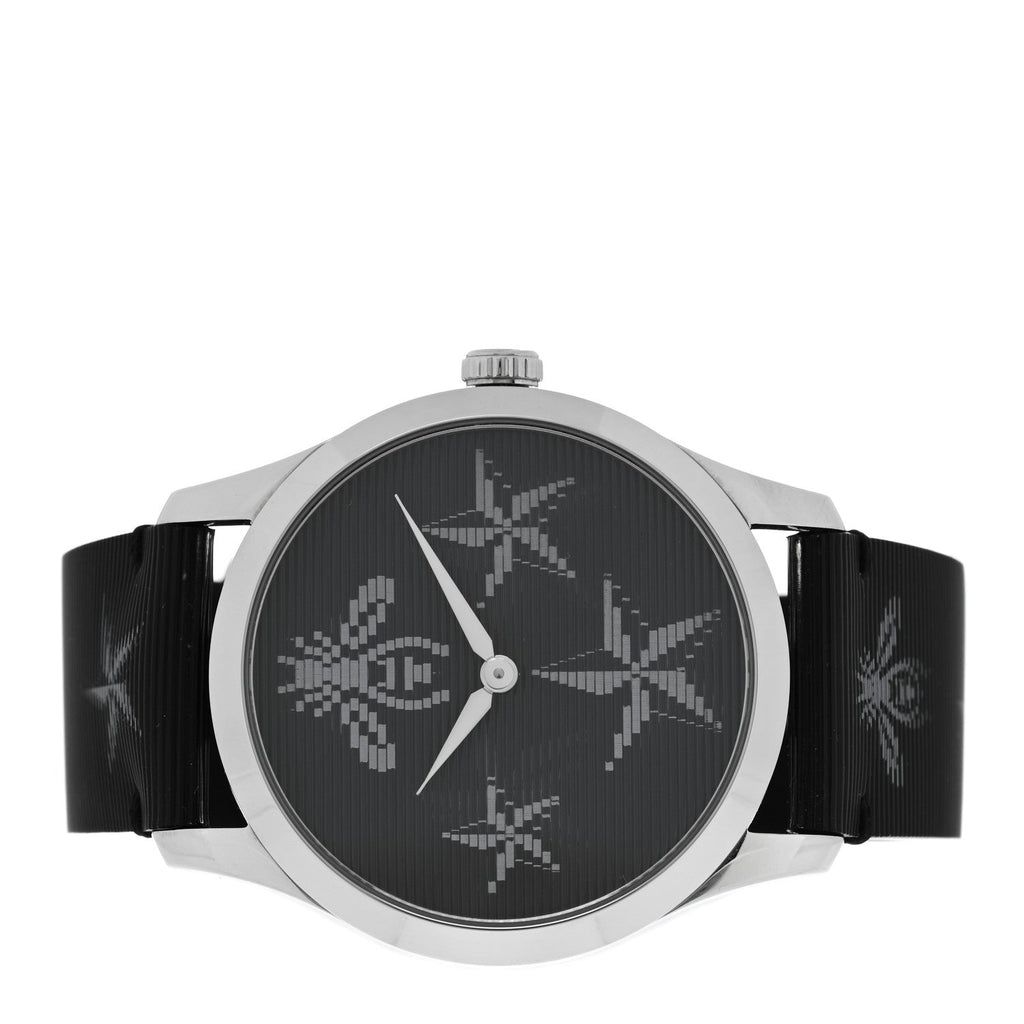 Stainless Steel Calfskin 38mm G-Timeless Bee Star Hologram Quartz Watch Black
