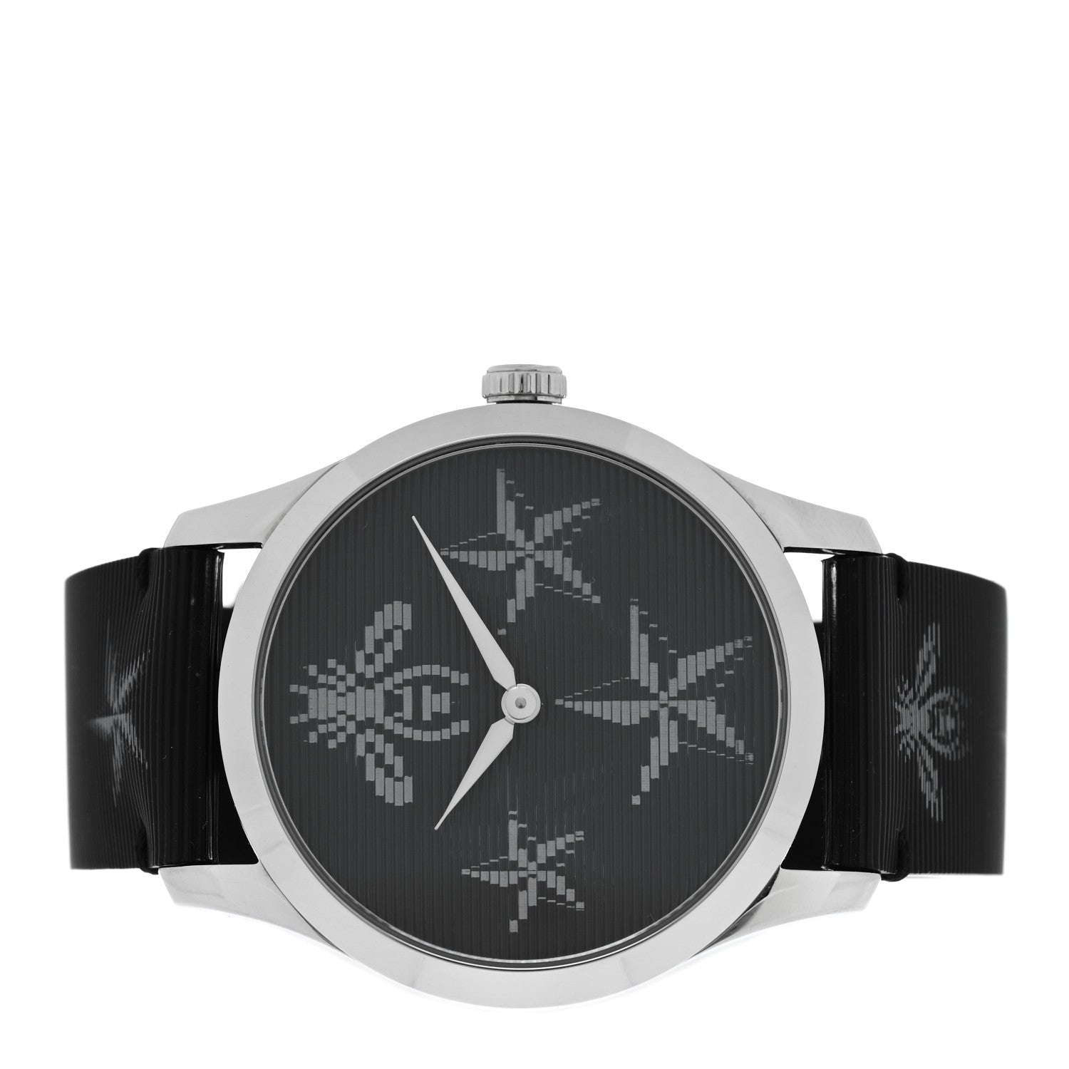Stainless Steel Calfskin 38mm G-Timeless Bee Star Hologram Quartz Watch Black