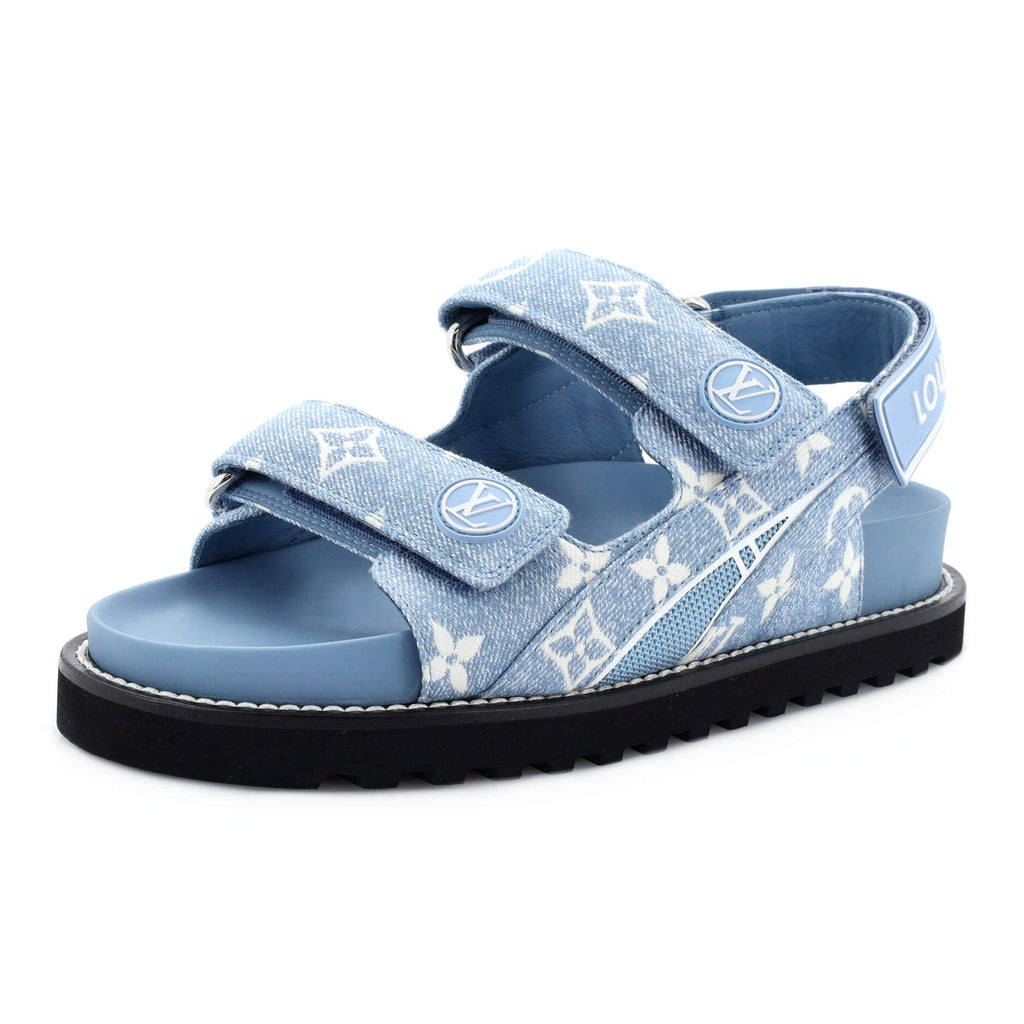 Women's Paseo Flat Comfort Sandals Monogram Denim