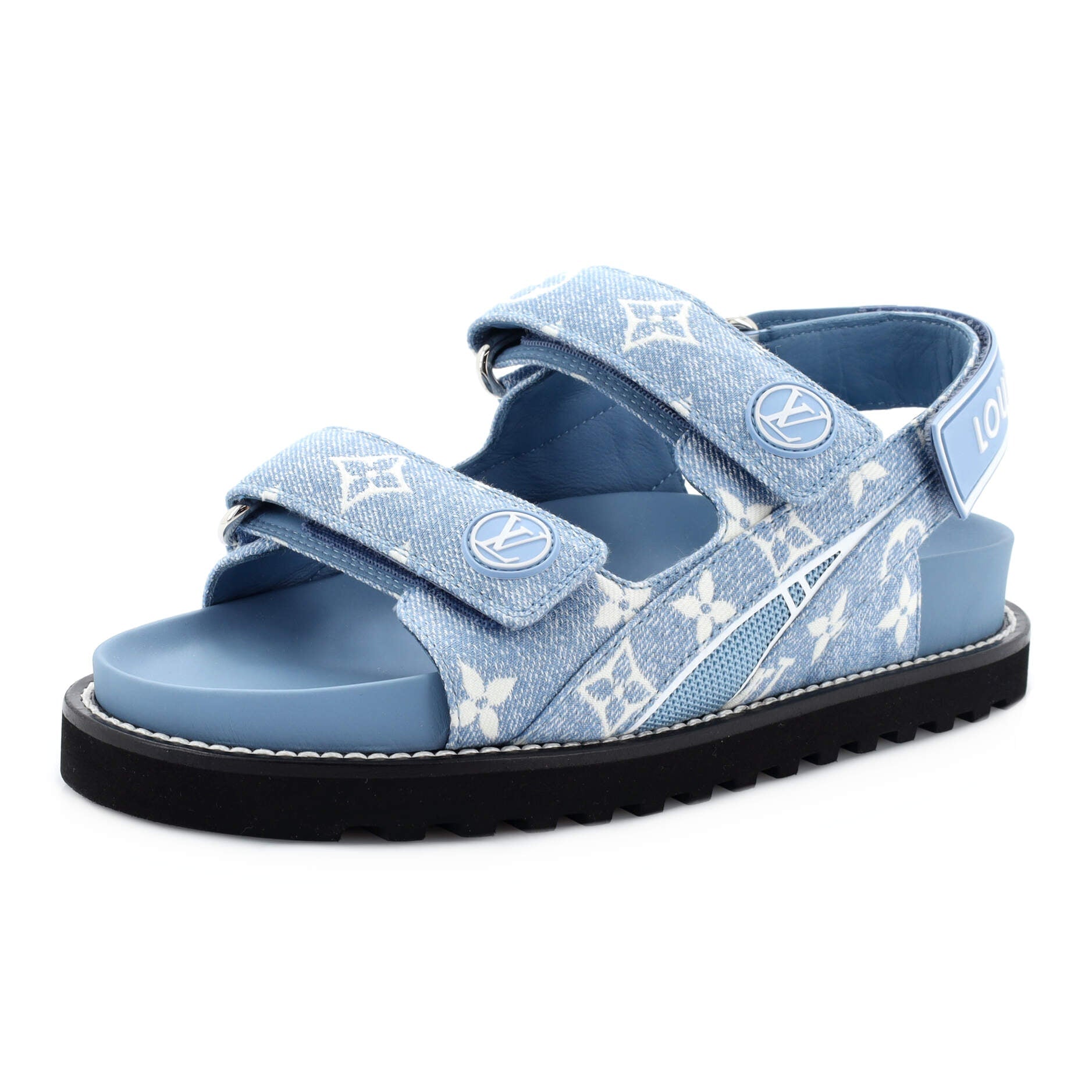 Women's Paseo Flat Comfort Sandals Monogram Denim