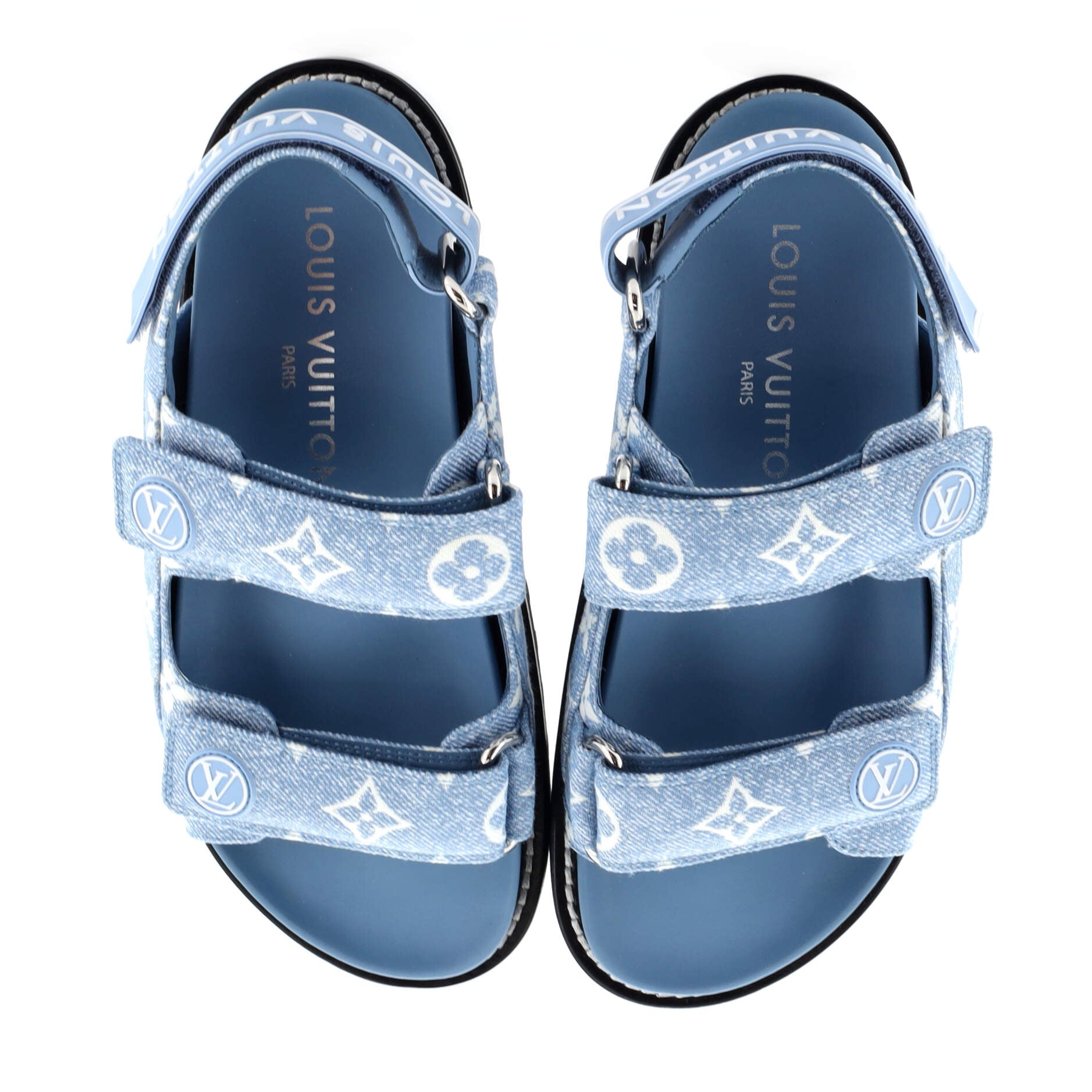 Women's Paseo Flat Comfort Sandals Monogram Denim