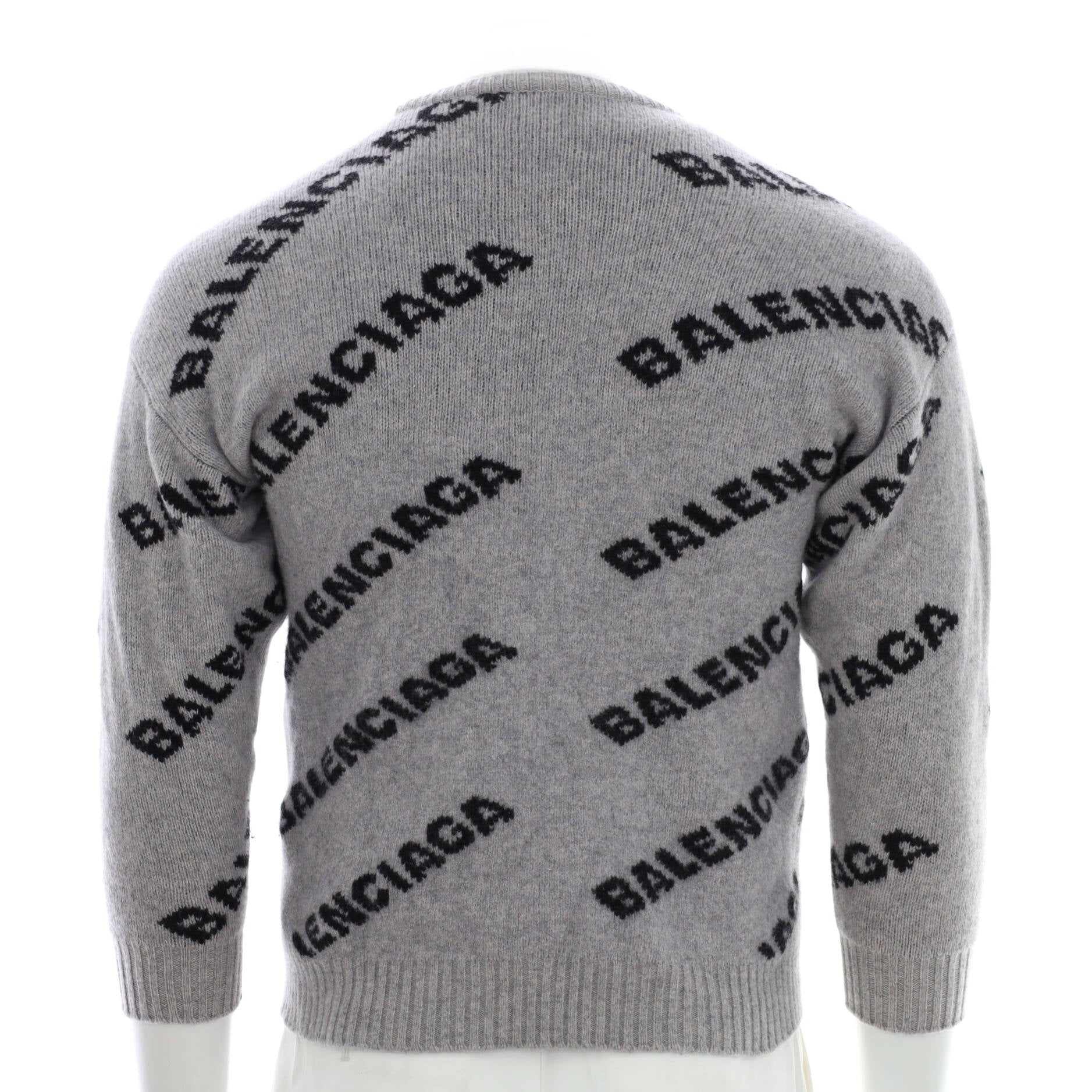 Men's All Over Logo Crewneck Sweater Wool Blend