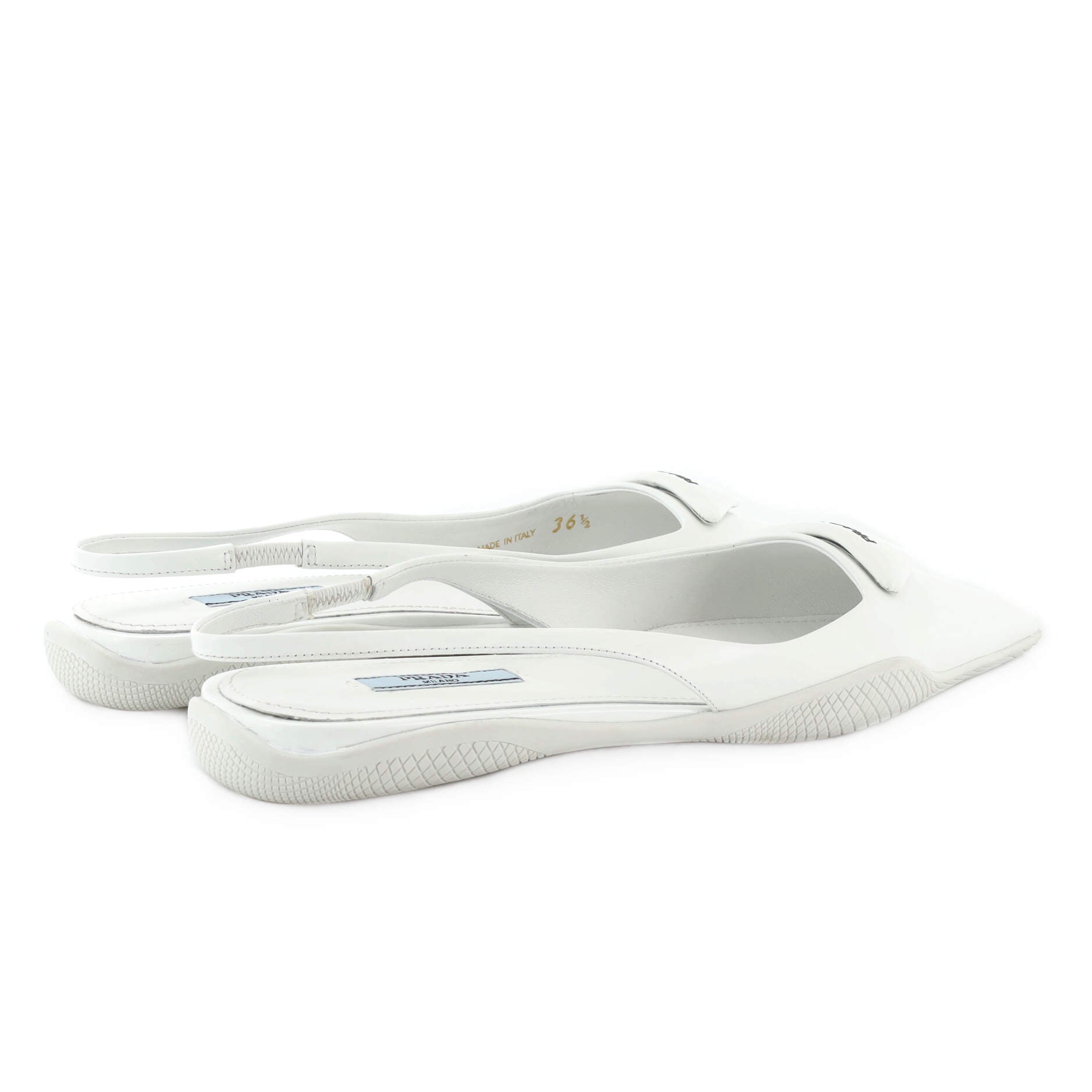 Women's Triangle Logo Slingback Flats Leather