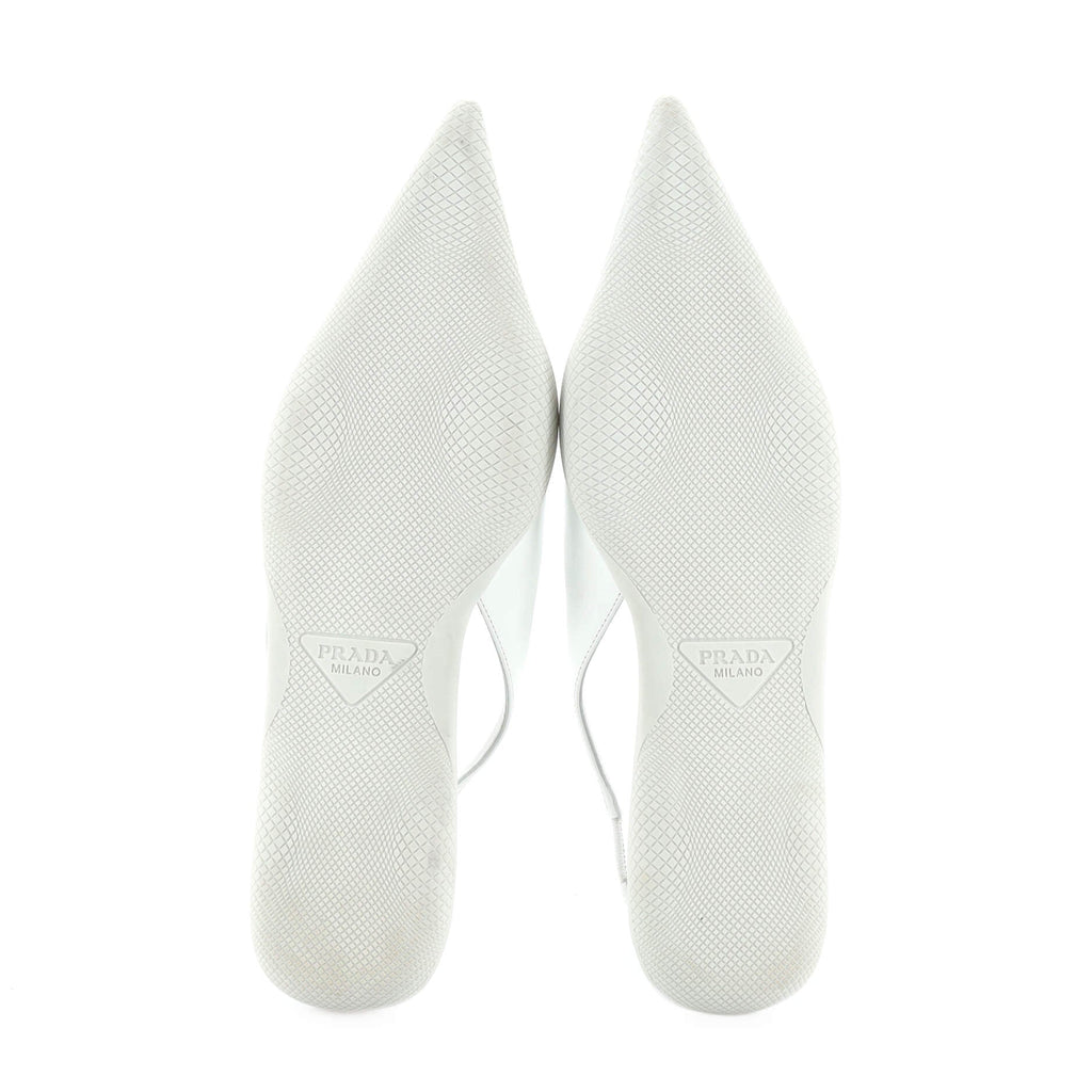 Women's Triangle Logo Slingback Flats Leather