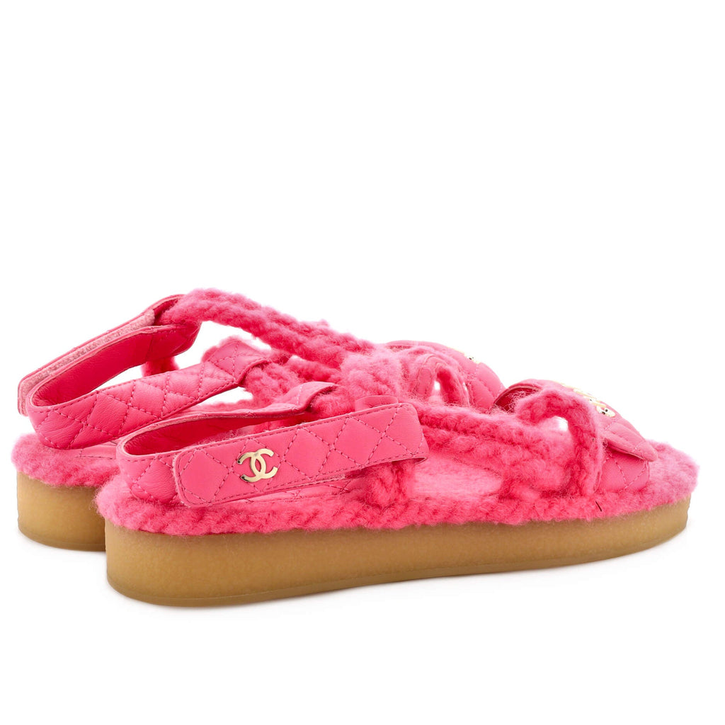 Women's Cord Velcro Dad Sandals Quilted Leather and Cork