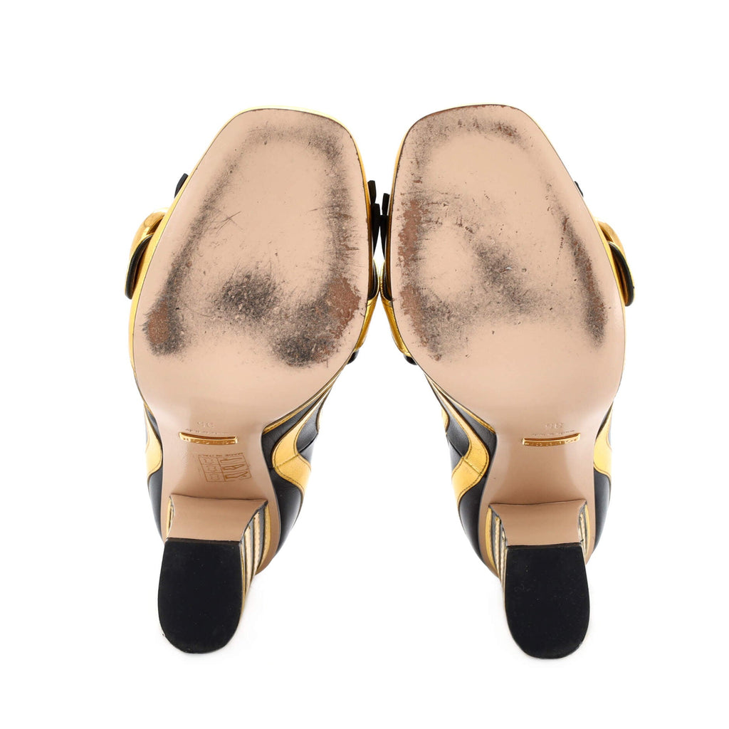 Women's GG Marmont Zebra Fringed Pump Leather