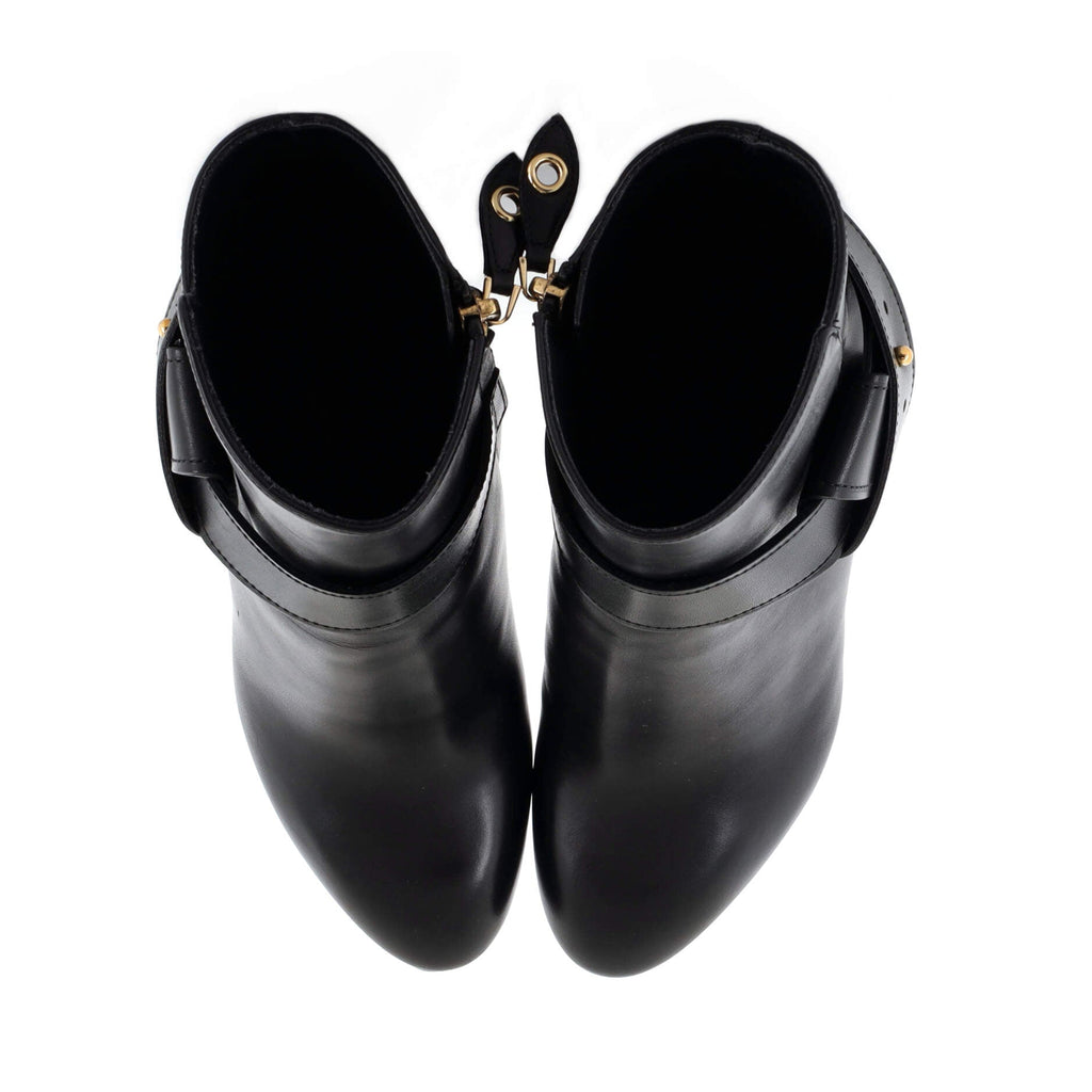 Women's Bow Platform Ankle Boots Leather