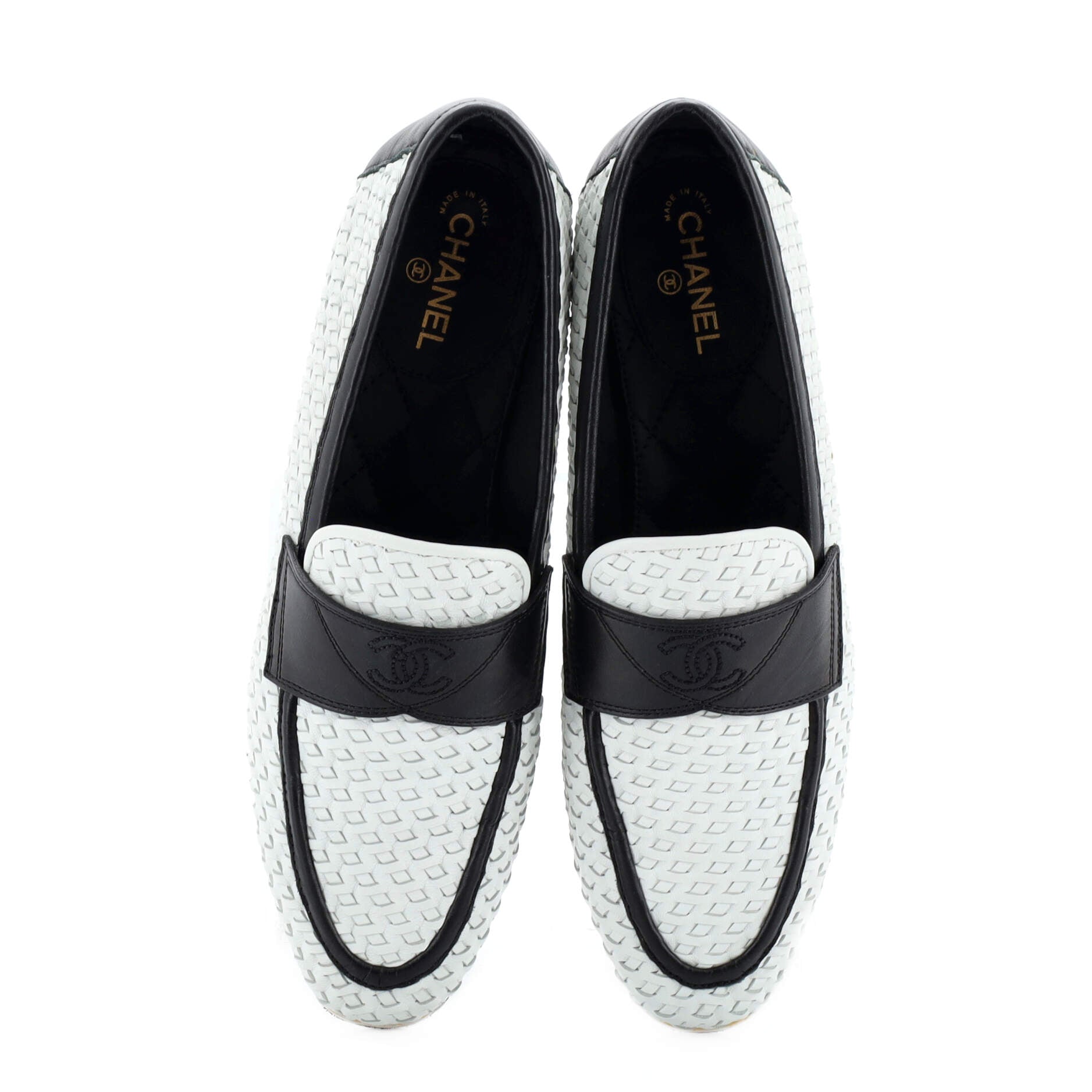 Women's CC Slip-On Loafers Woven Leather