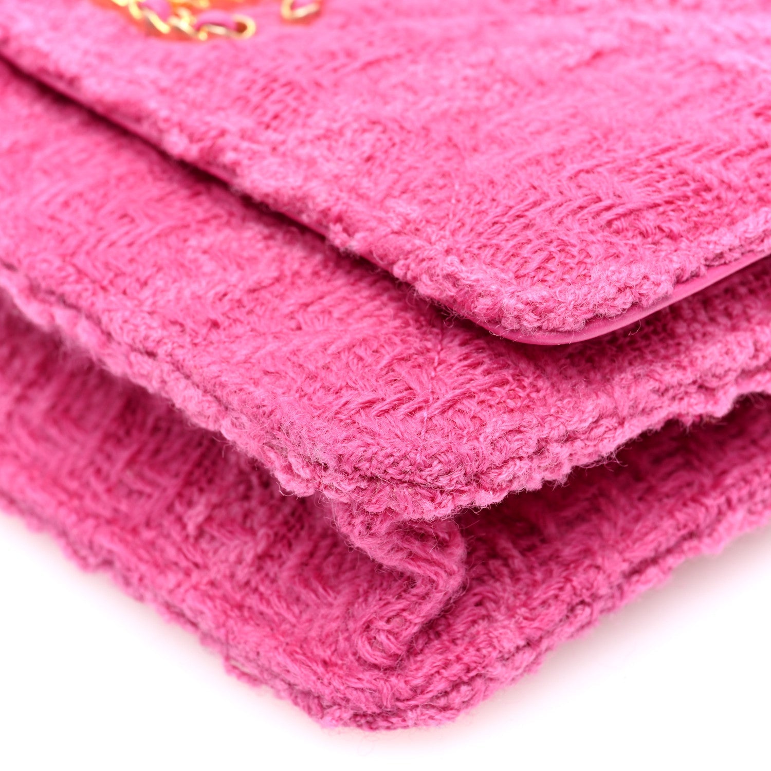 Wool Tweed Lambskin Quilted Chanel 19 Wallet On Chain WOC and Coin Purse  Fuchsia