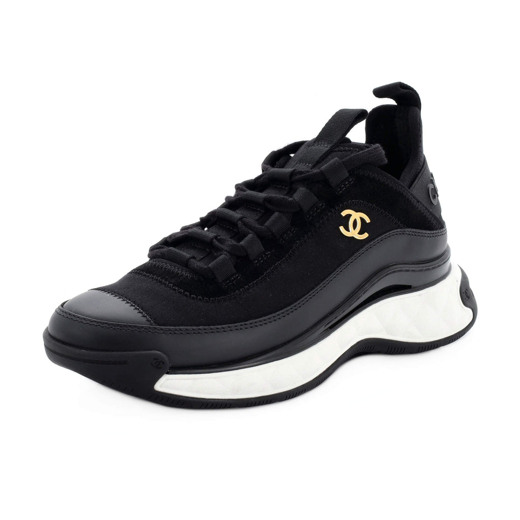 Women's CC Cap Toe Logo Sneakers Suede and Mixed Fibers