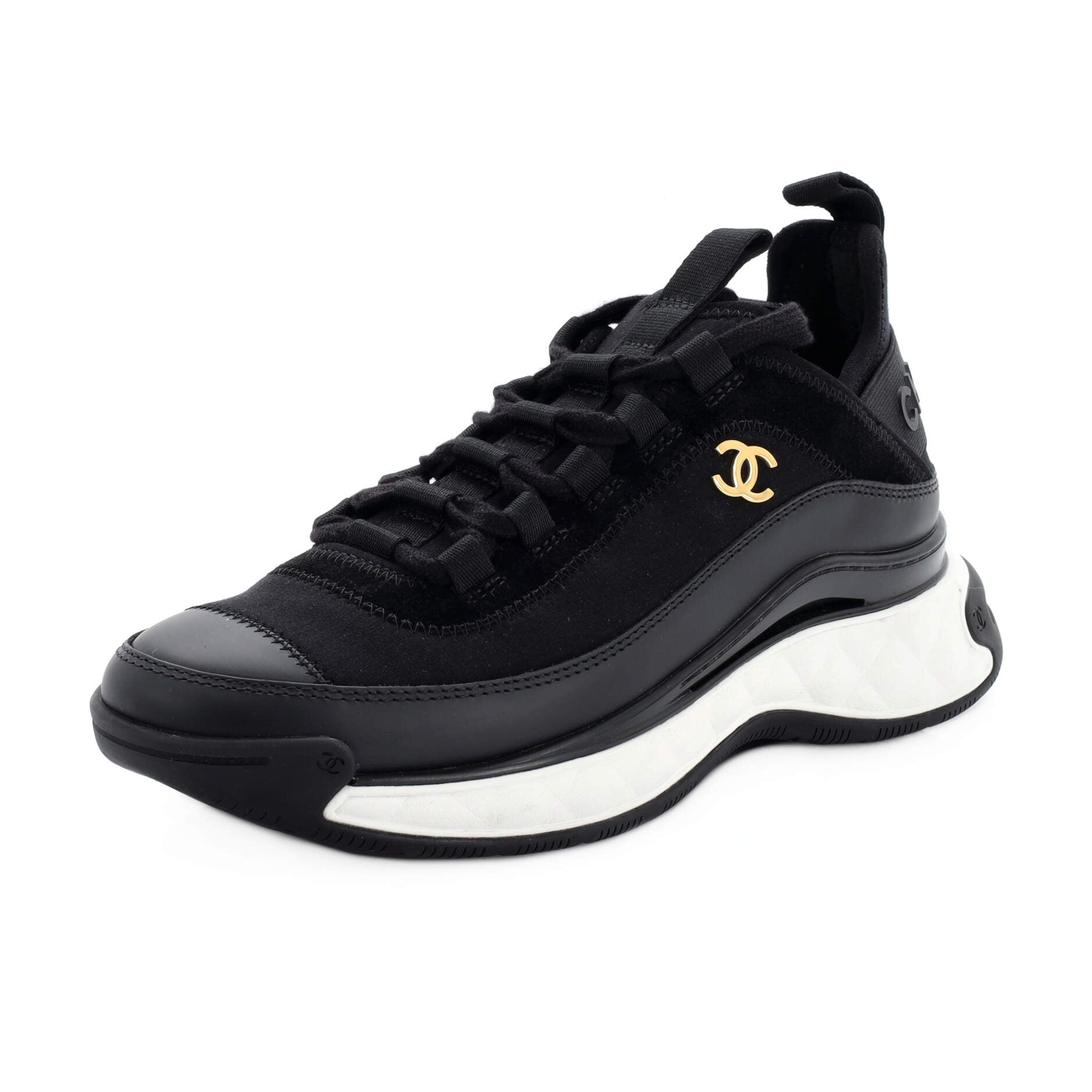 Women's CC Cap Toe Logo Sneakers Suede and Mixed Fibers