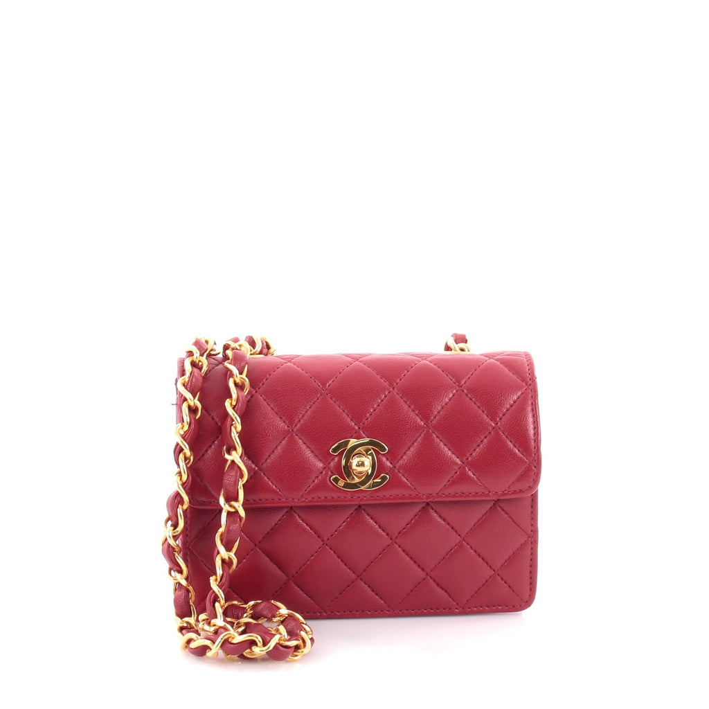 Vintage CC Chain Flap Bag Quilted Leather Extra Mini