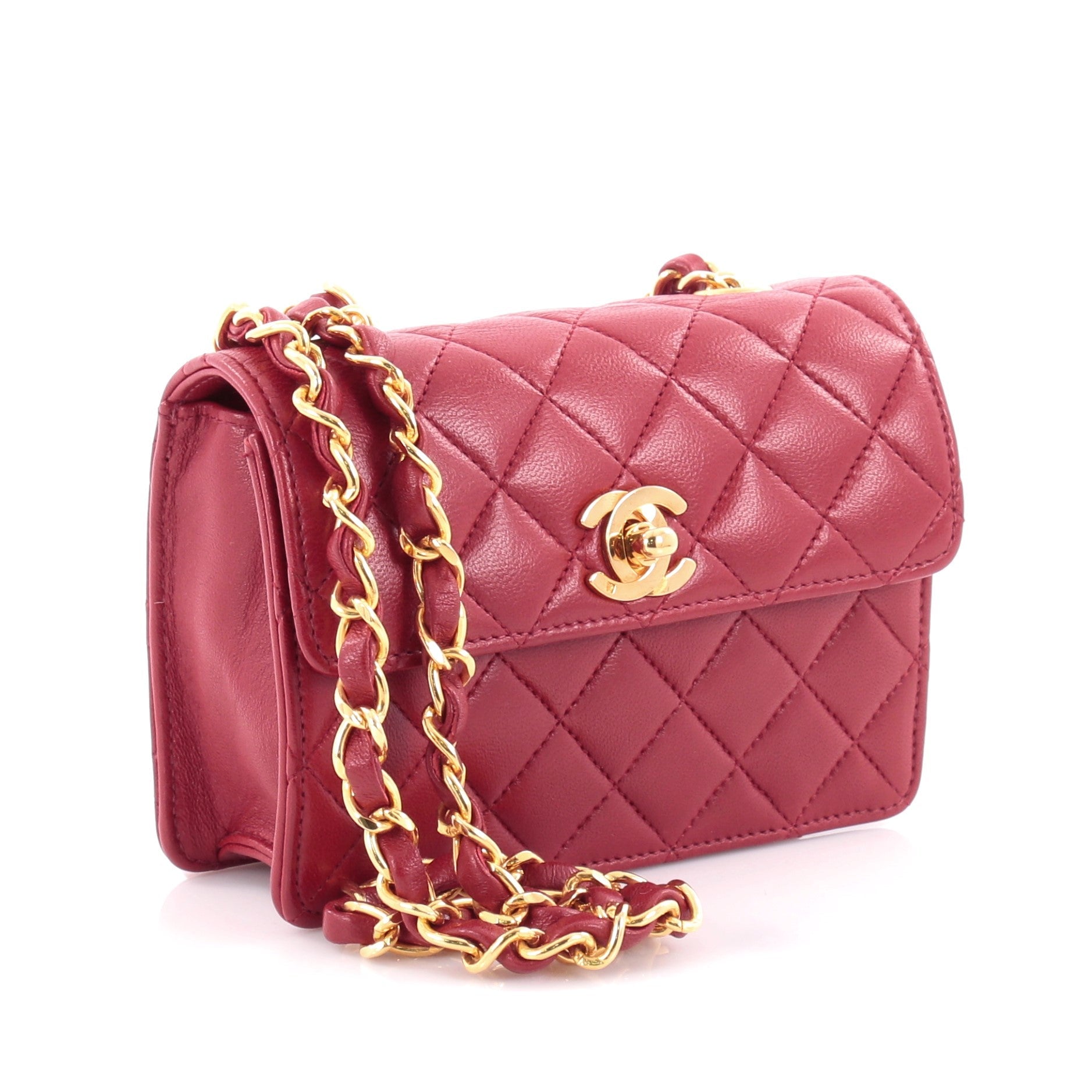 Vintage CC Chain Flap Bag Quilted Leather Extra Mini