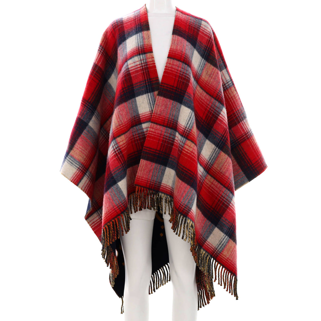 Women's Reversible Cape GG Wool and Tartan