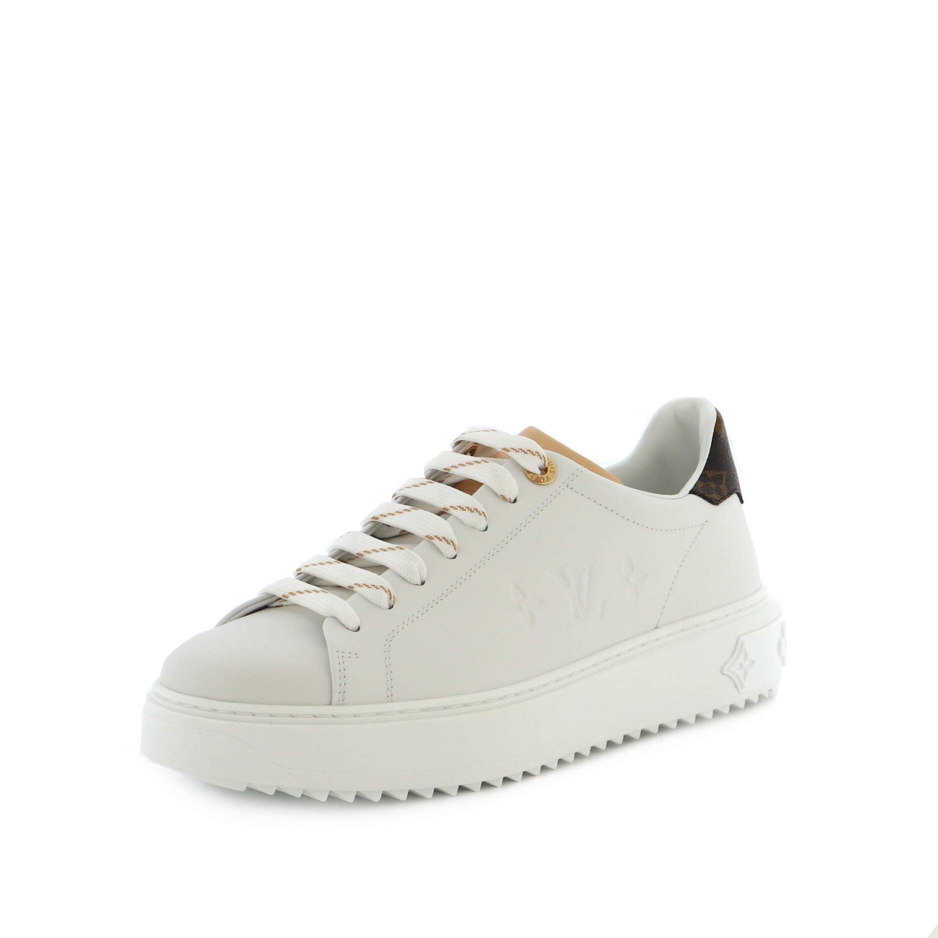 Women's Time Out Sneakers Monogram Embossed Leather with Monogram Canvas