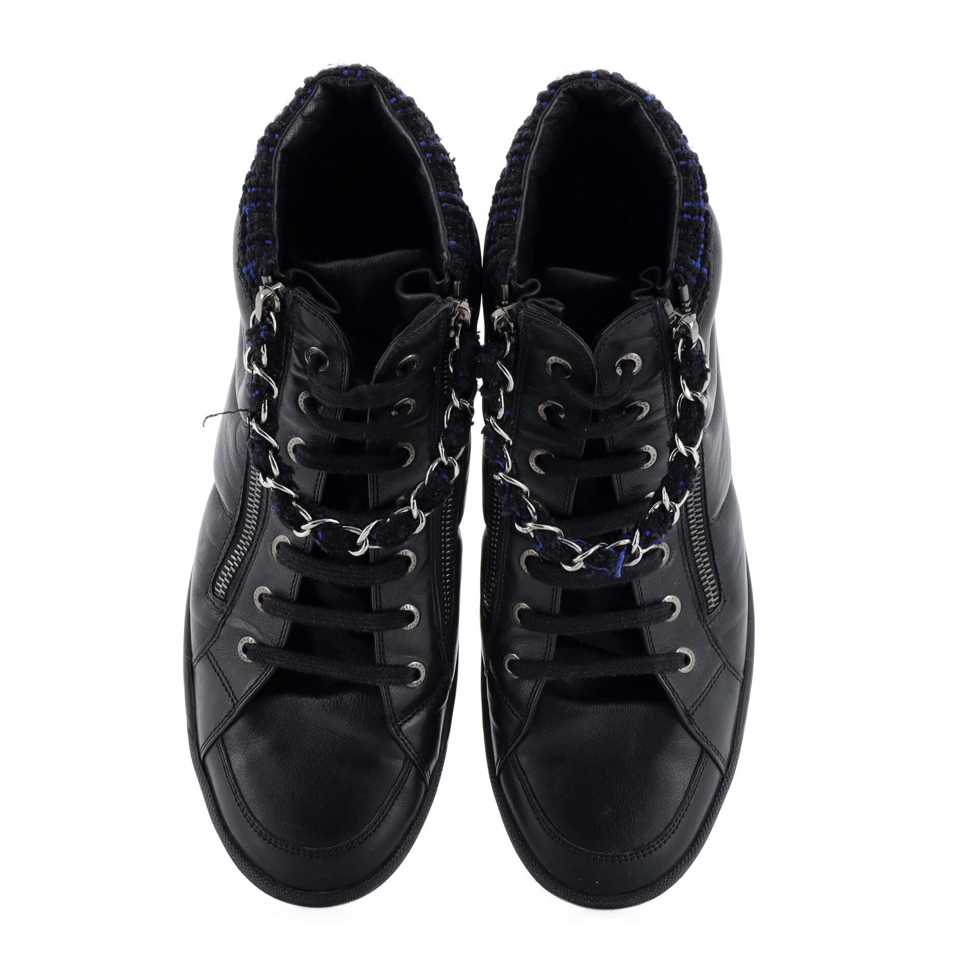 Women's CC Chain Link Sneakers Leather with Tweed