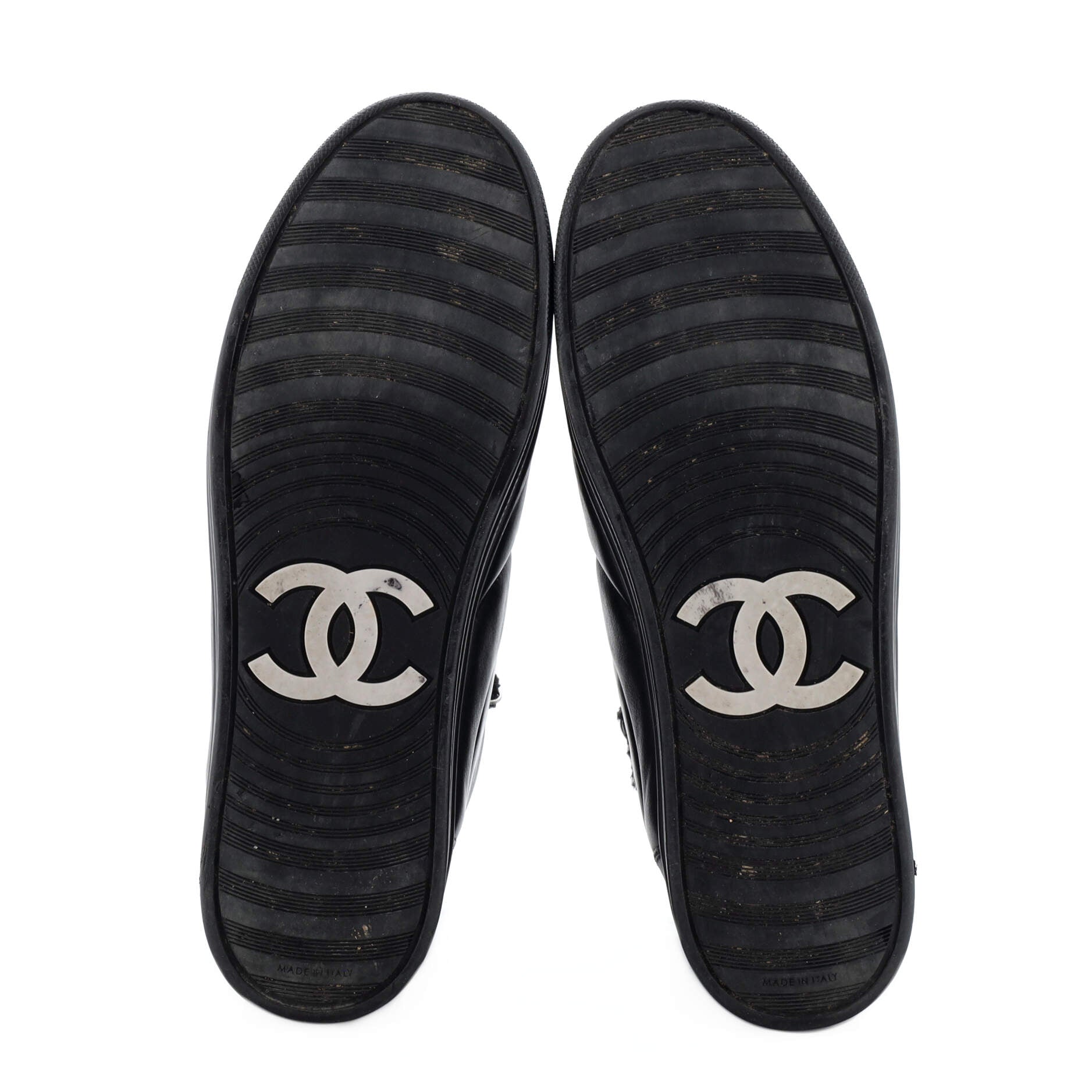 Women's CC Chain Link Sneakers Leather with Tweed