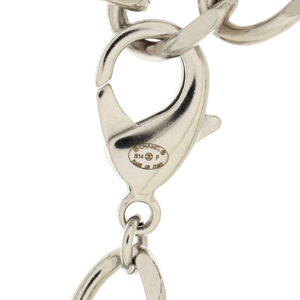 Clover Multistrand Chain Necklace Metal with Suede and Tweed