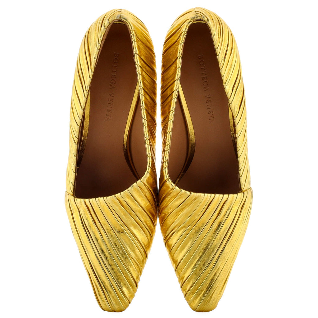Women's Folded Almond Pumps Lame