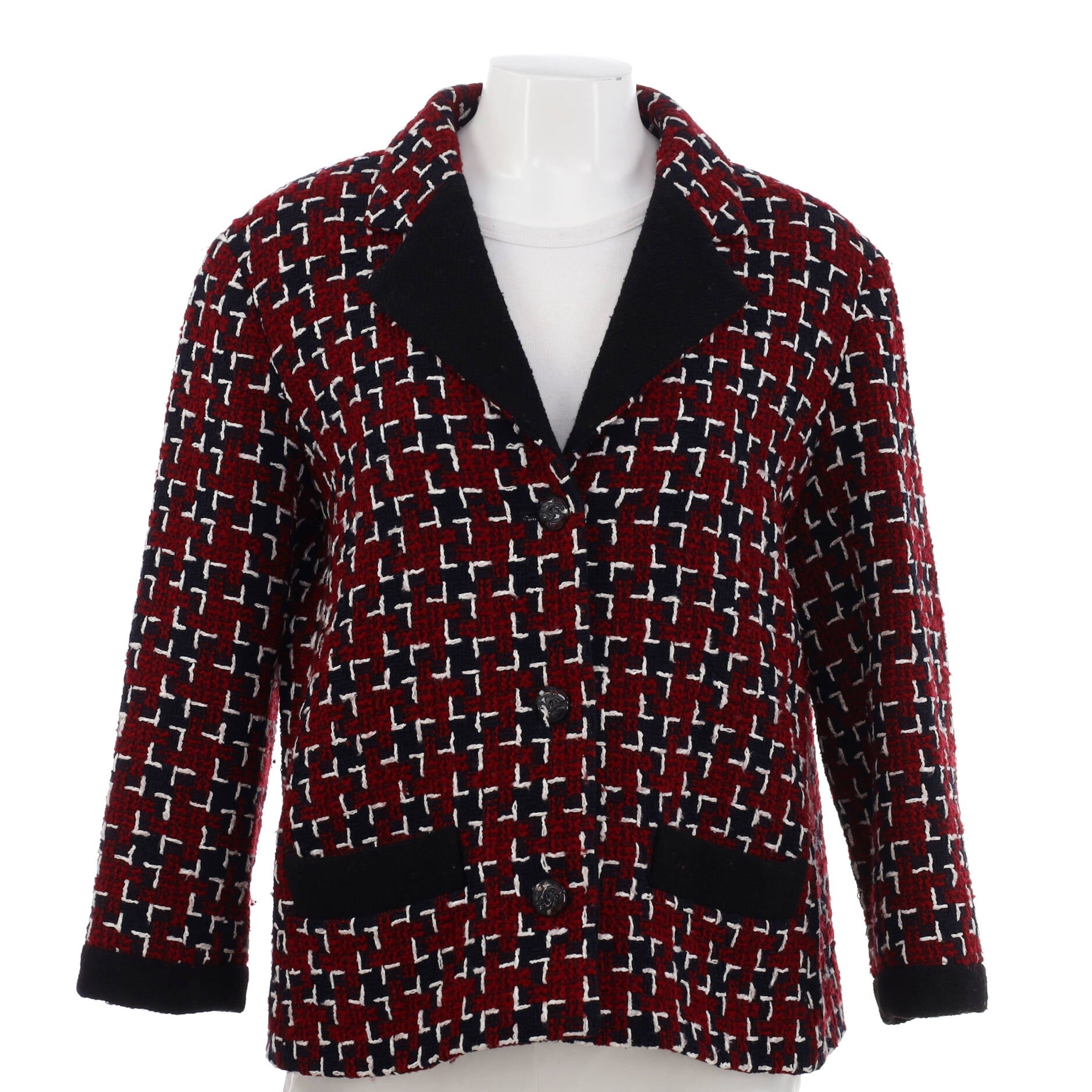 Women's Pointed Collar Button Up Jacket Tweed