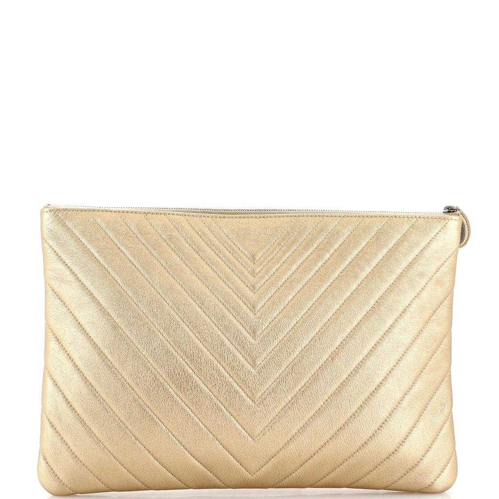 O Case Clutch Chevron Calfskin Large