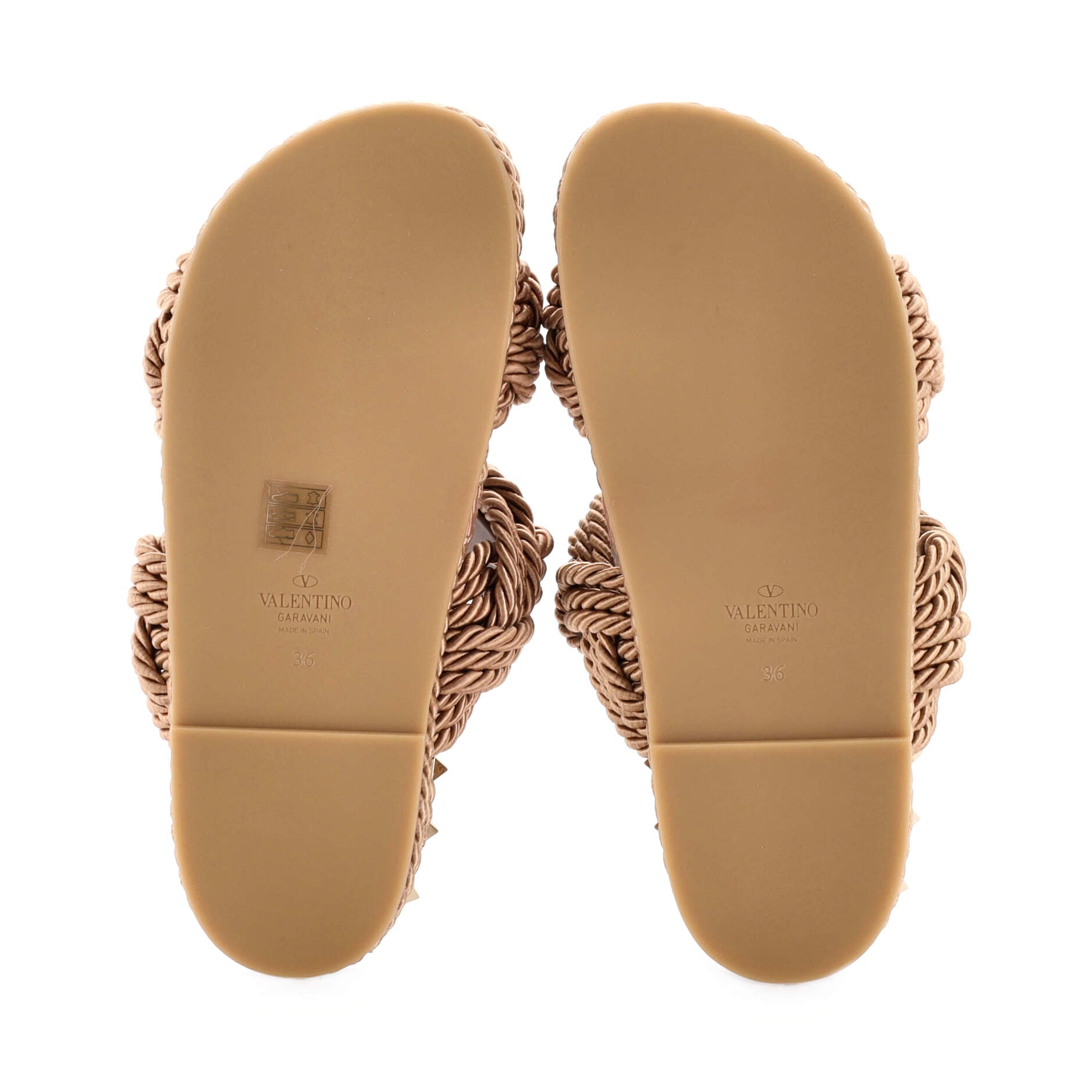 Women's Rockstud Slide Sandals Rope with Leather