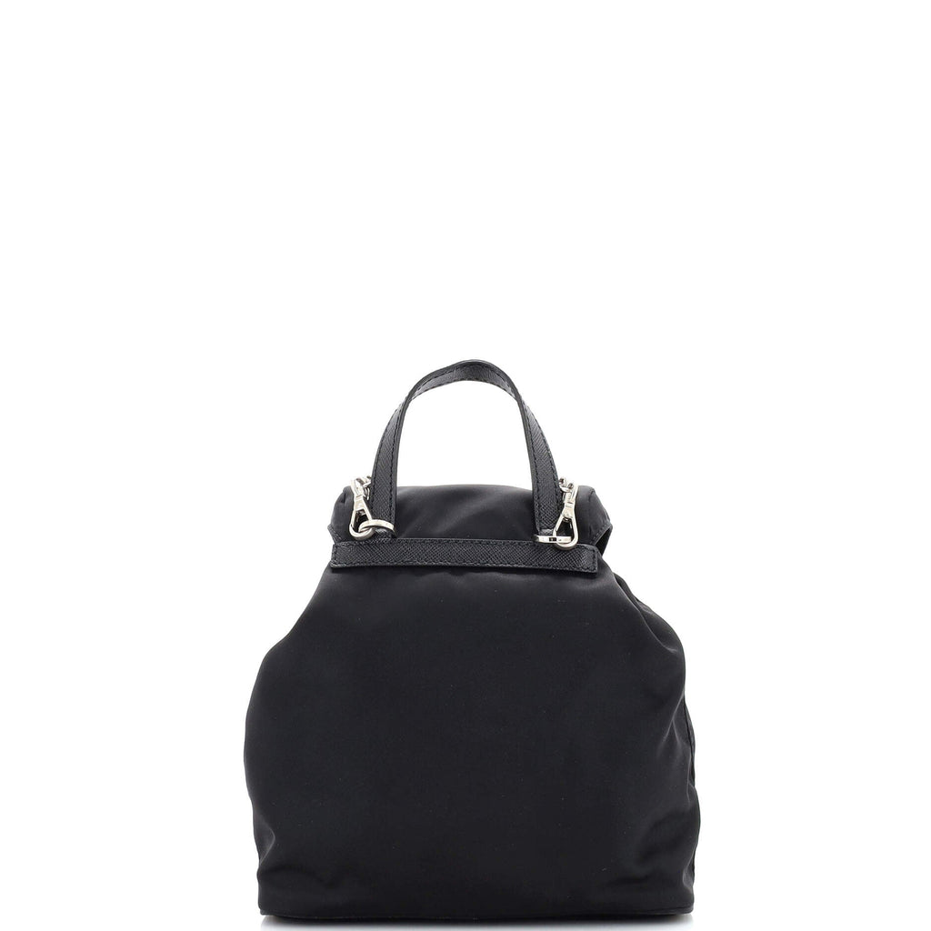 Double Pocket Backpack Chain Shoulder Bag Re-Nylon Mini