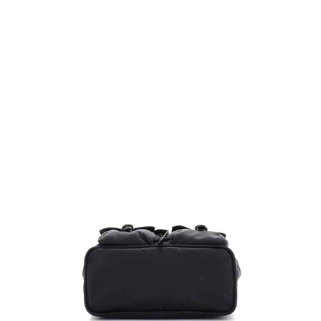 Double Pocket Backpack Chain Shoulder Bag Re-Nylon Mini