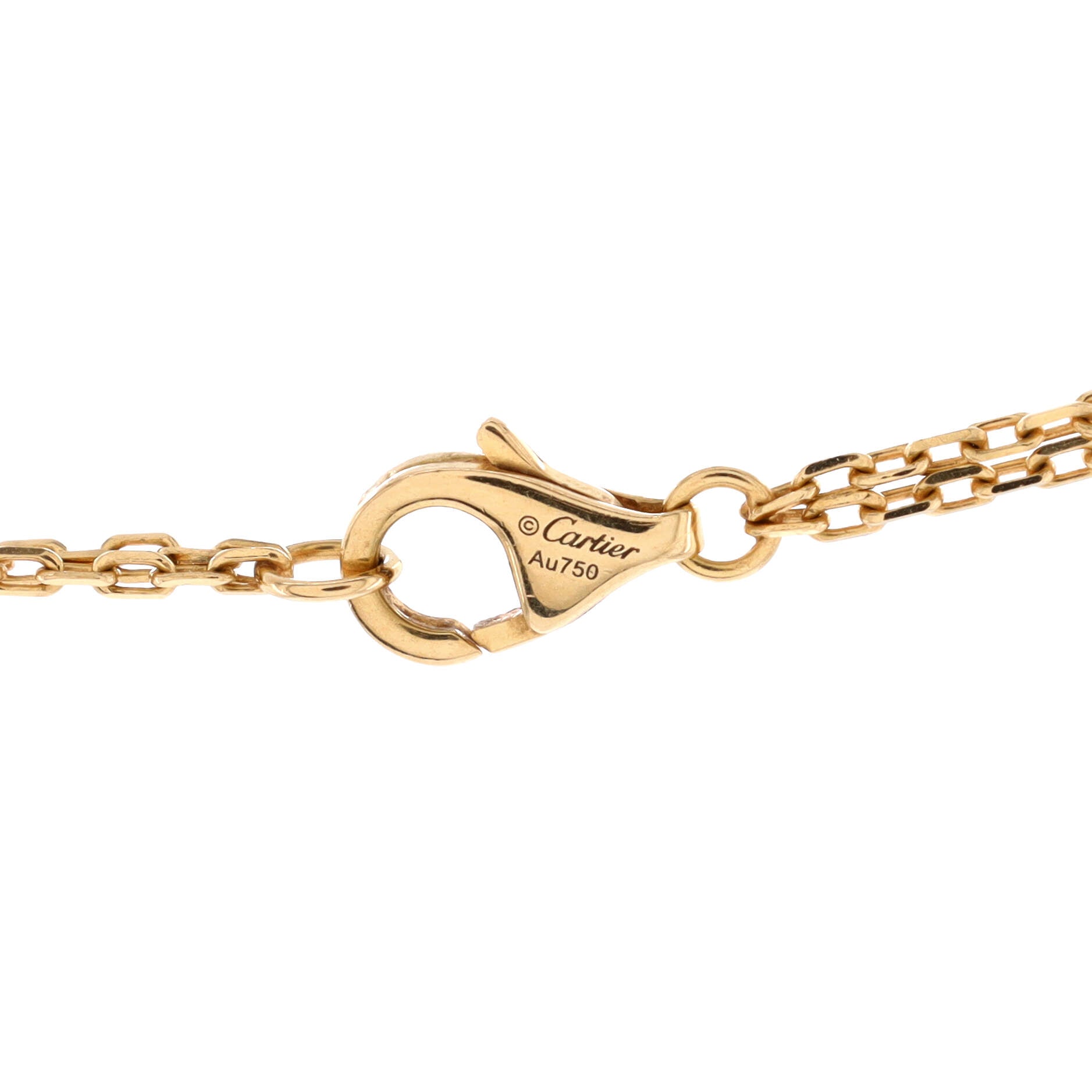 2 Diamonds Love Pendant Necklace 18K Yellow Gold and Diamonds