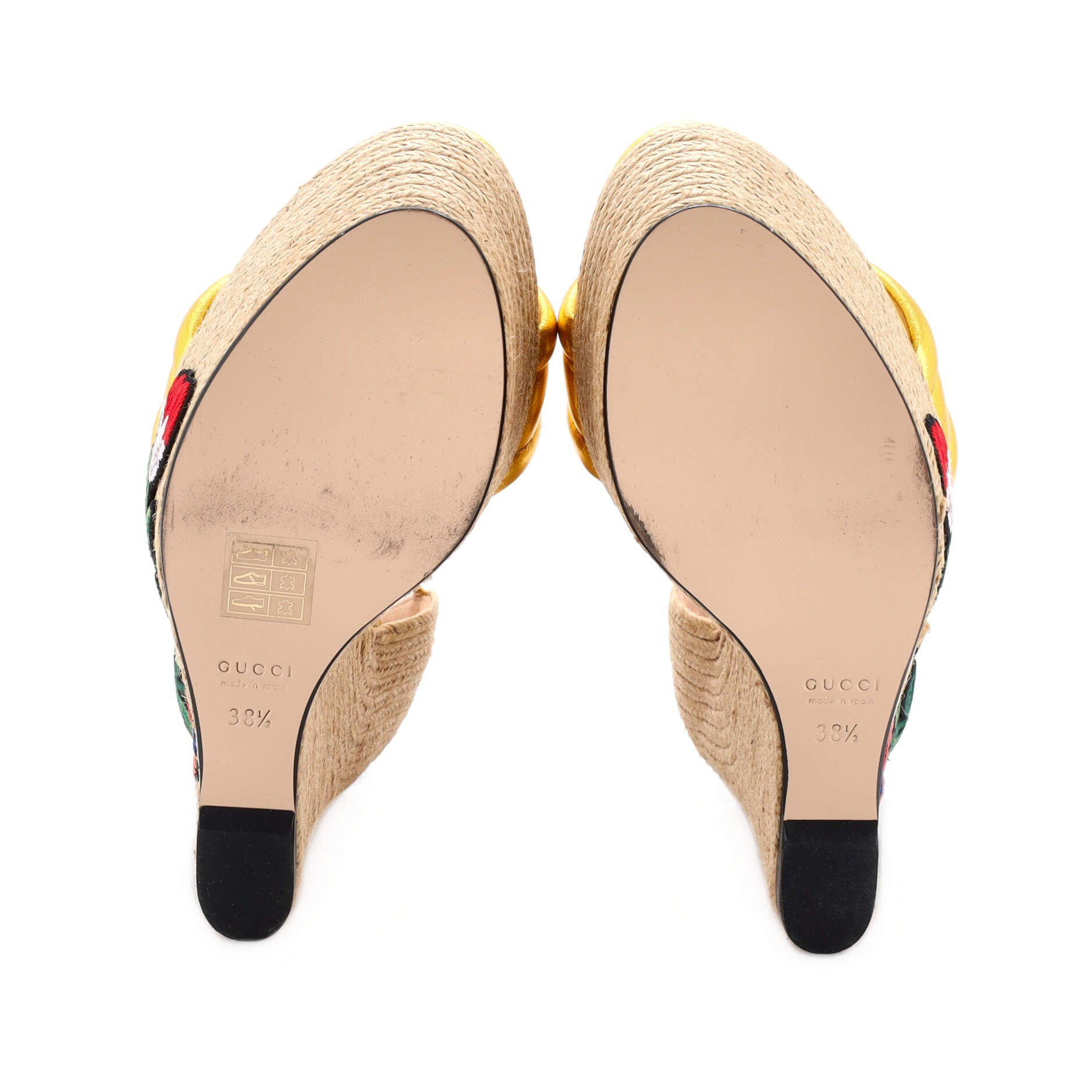 Women's Embroidered Wedge Espadrilles Leather with Applique
