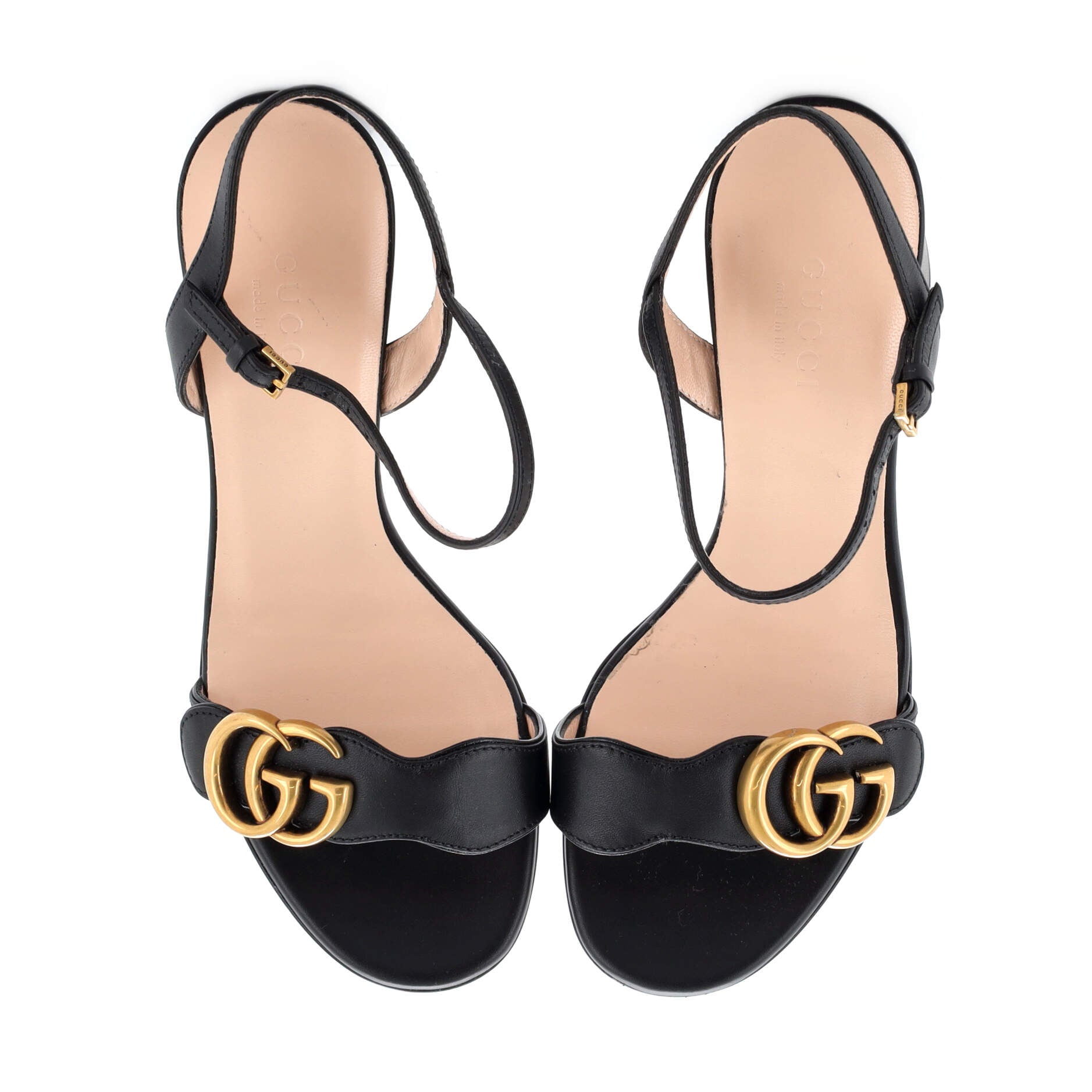 Women's GG Marmont Block Heel Sandals Leather