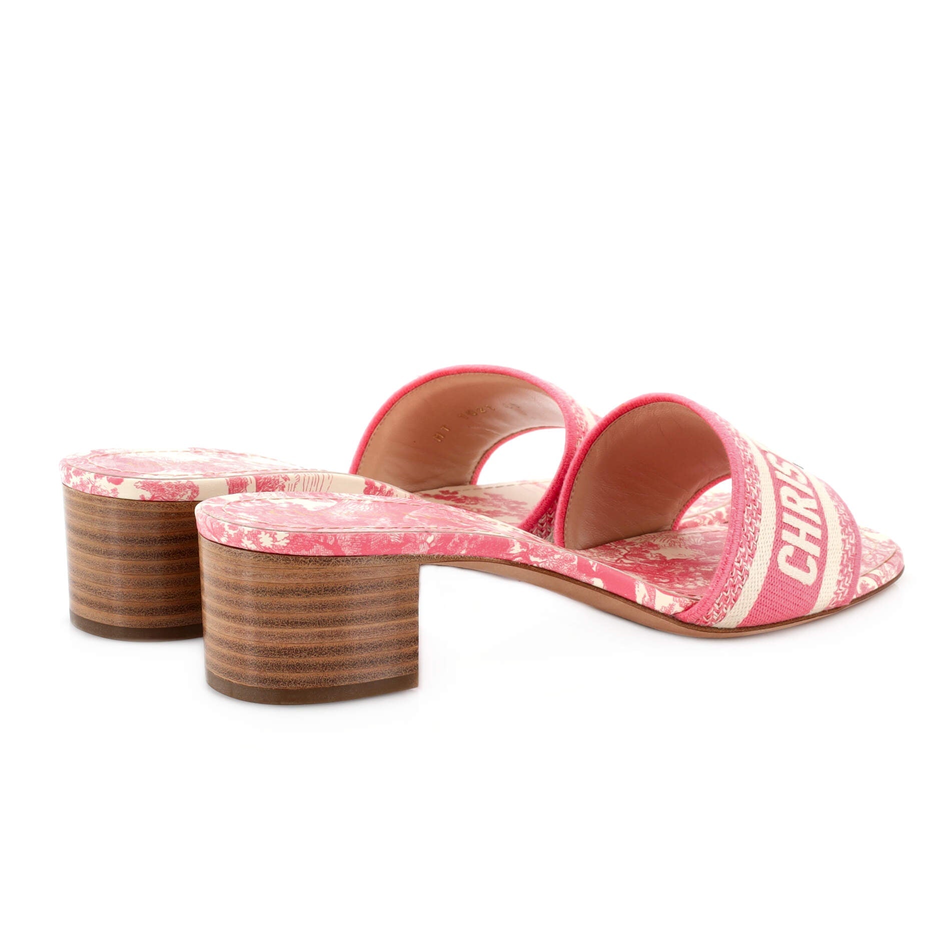 Women's Dway Block Heeled Sandals Embroidered Canvas