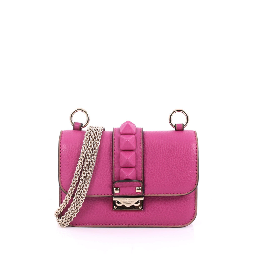 Glam Lock Shoulder Bag Leather Mini