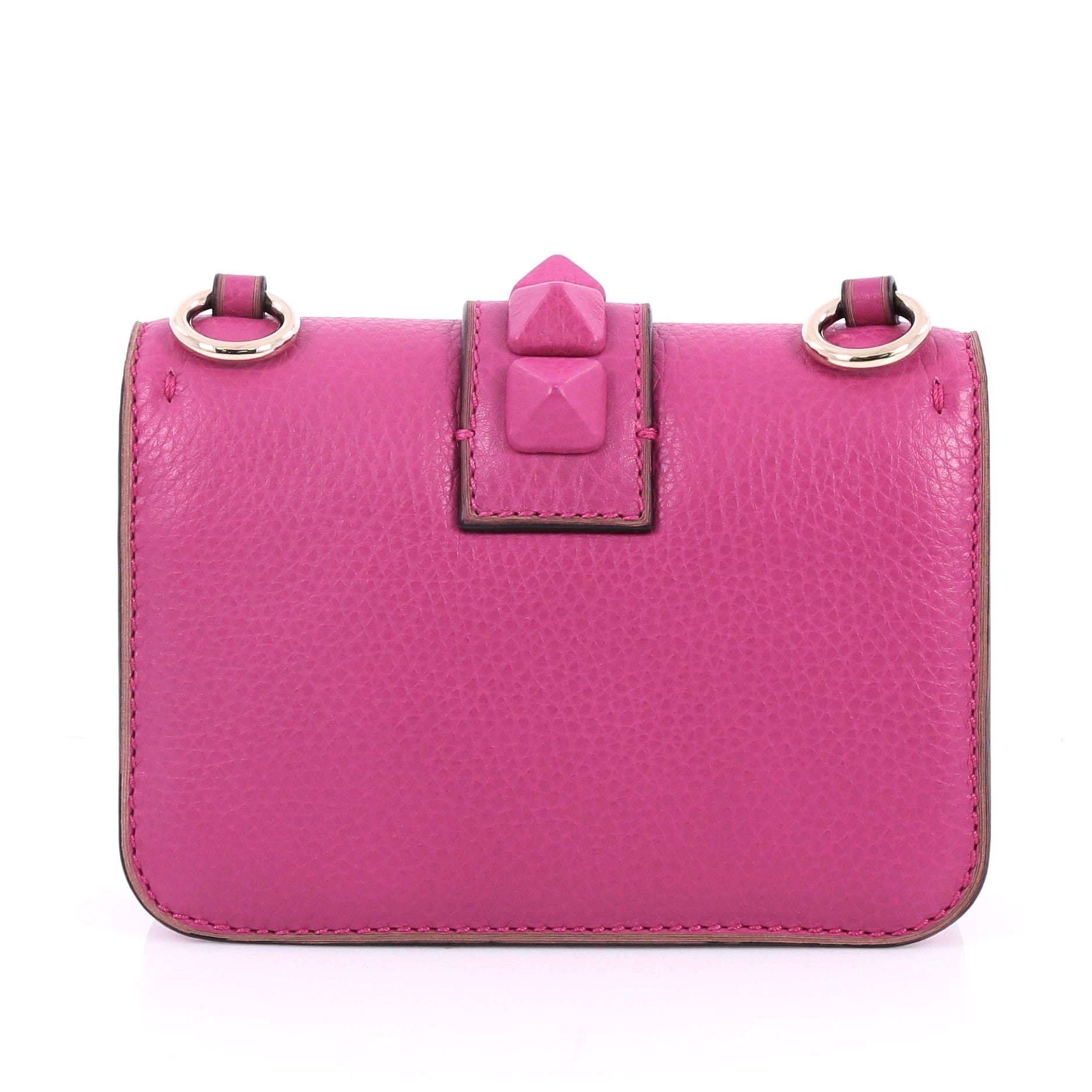 Glam Lock Shoulder Bag Leather Mini