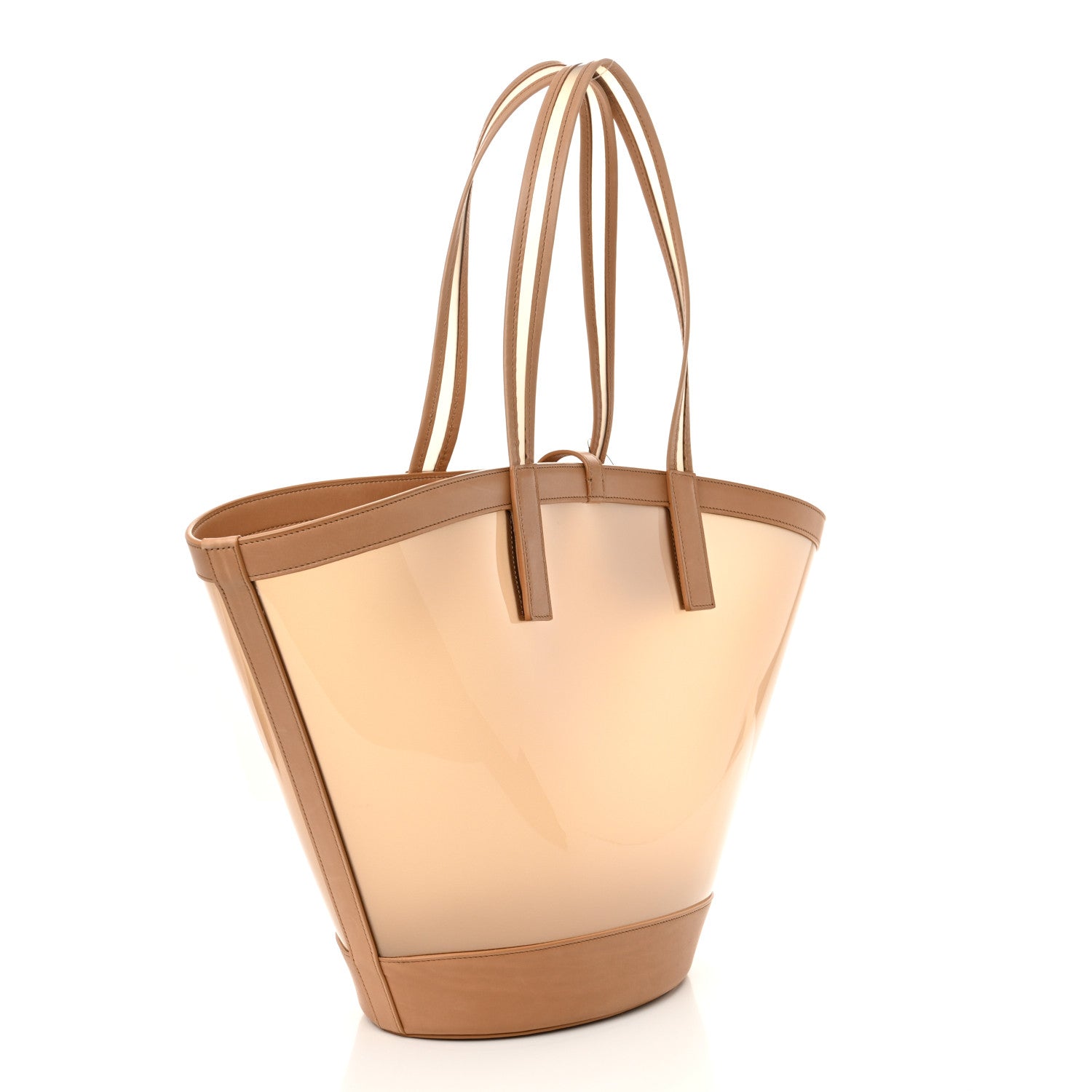 PVC Calfskin Medium Panier Tote Brown Vintage Brown