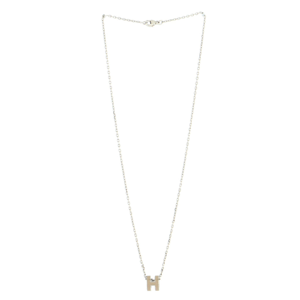 Pop H Pendant Chain Necklace Metal and Enamel Mini