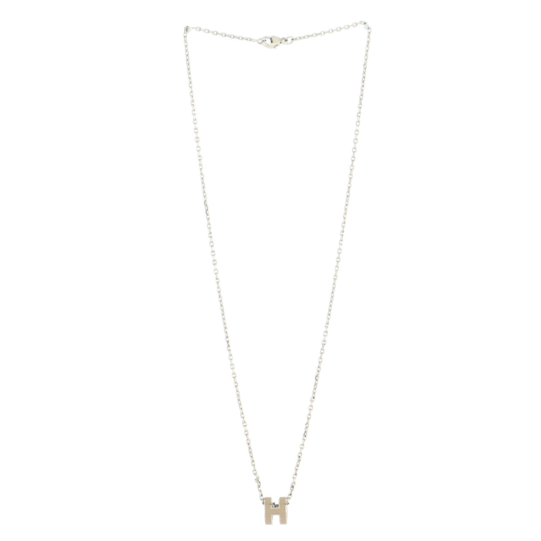 Pop H Pendant Chain Necklace Metal and Enamel Mini