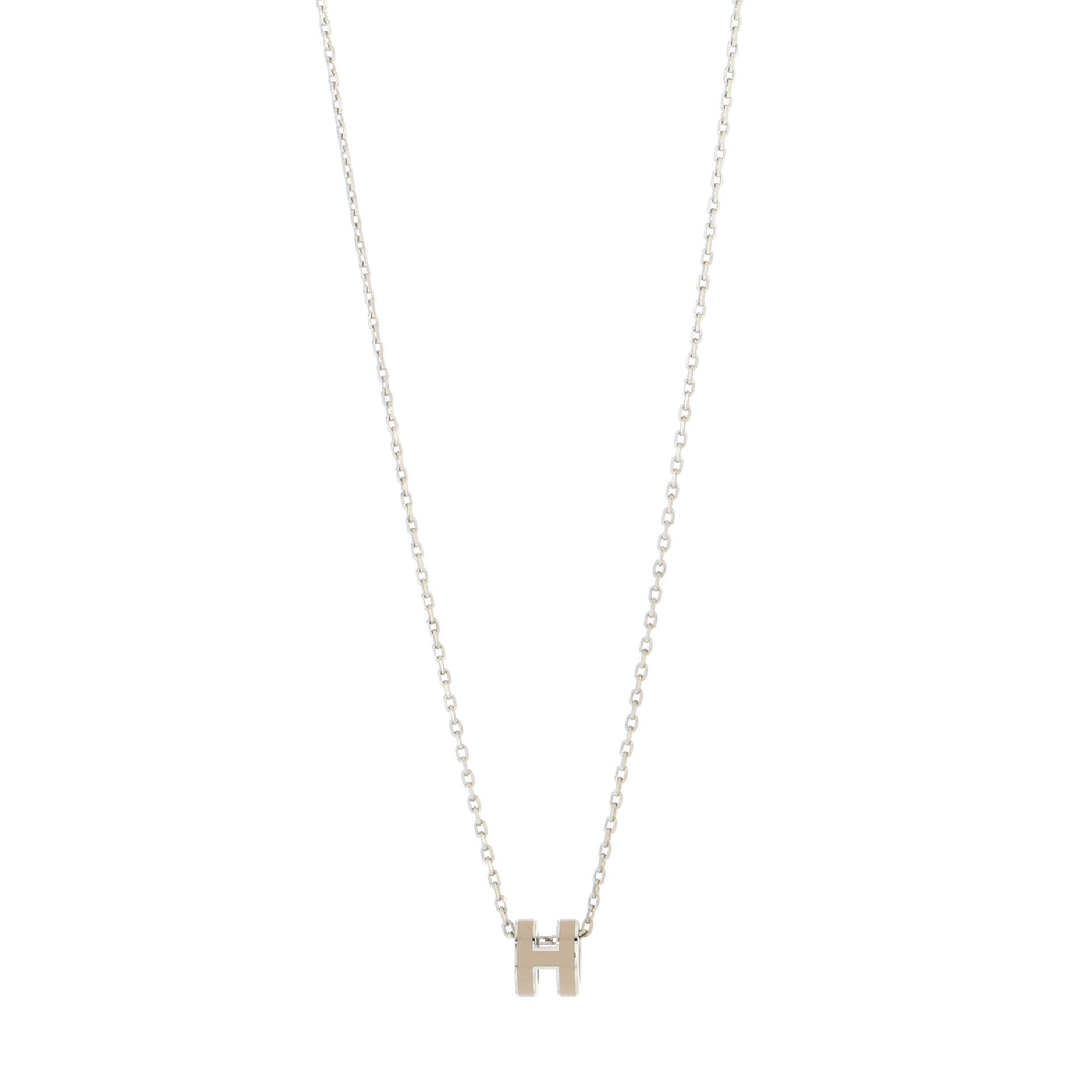 Pop H Pendant Chain Necklace Metal and Enamel Mini