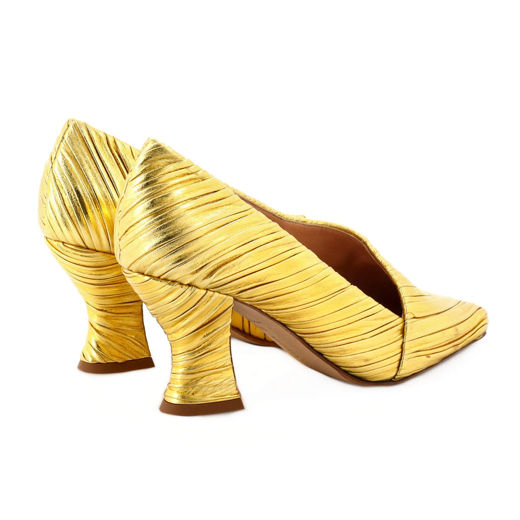 Women's Folded Almond Pumps Lame
