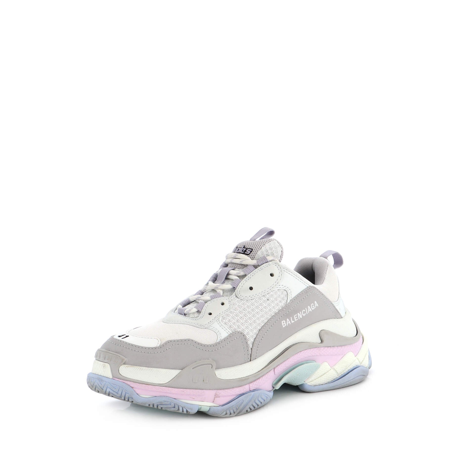 Women's Triple S Sneakers Fabric and Mesh with Faux Leather