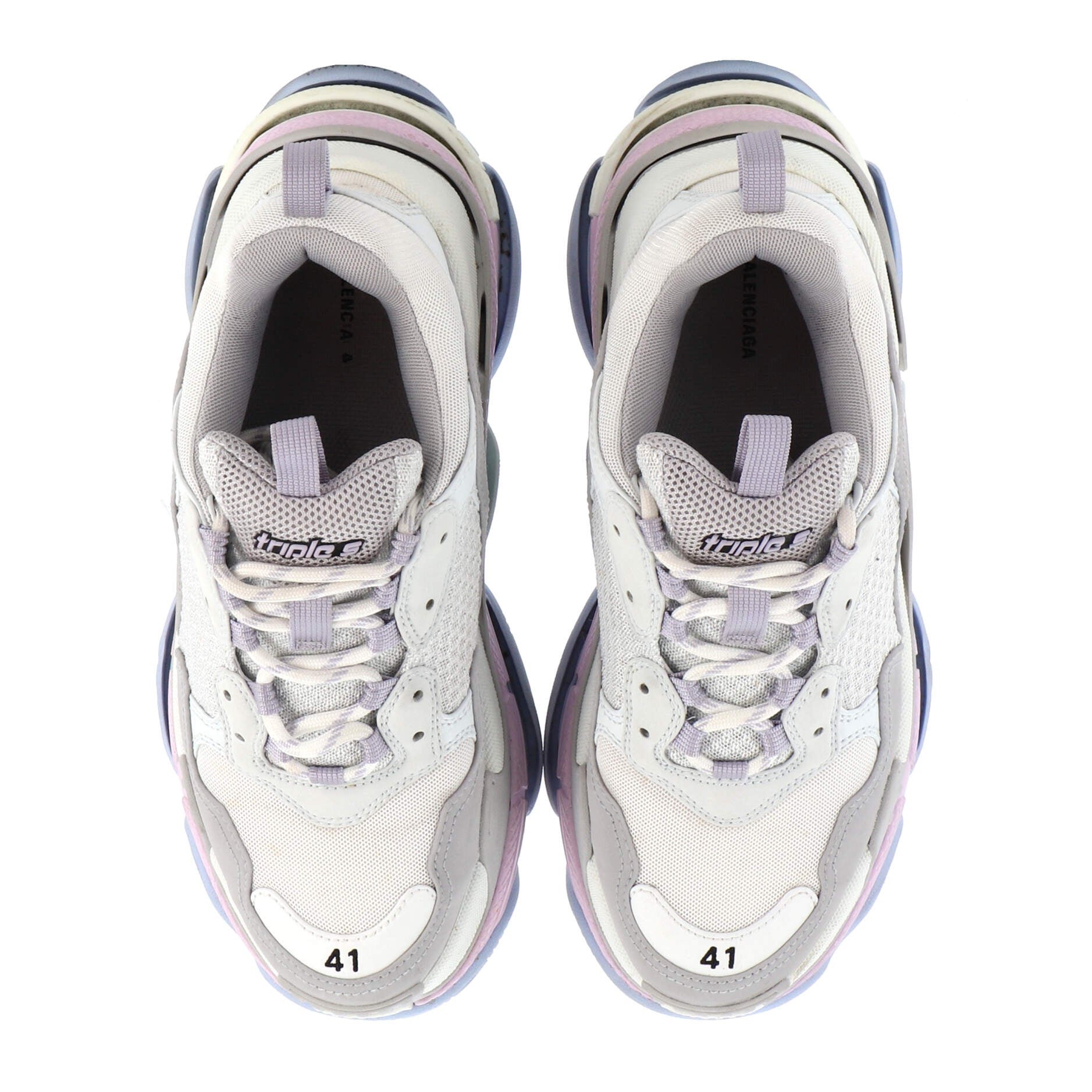 Women's Triple S Sneakers Fabric and Mesh with Faux Leather