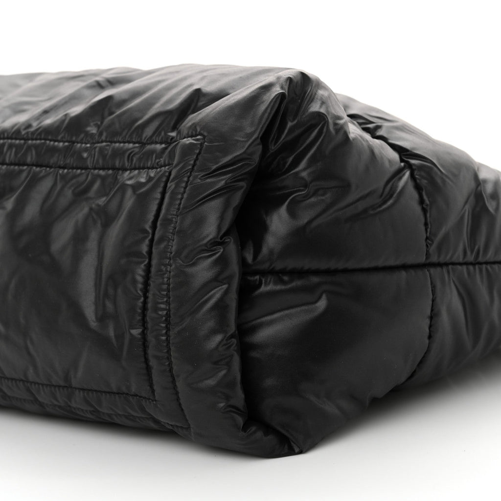 Lambskin Quilted Large Coco Cocoon Reversible Tote Black