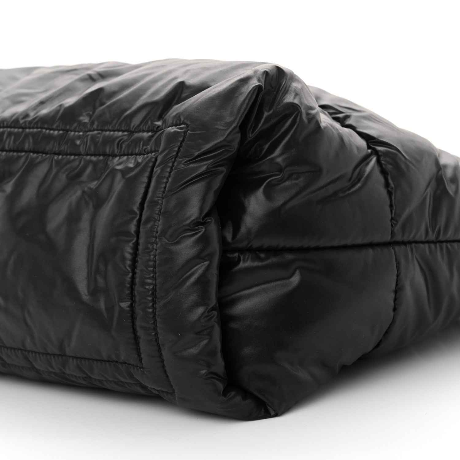 Lambskin Quilted Large Coco Cocoon Reversible Tote Black