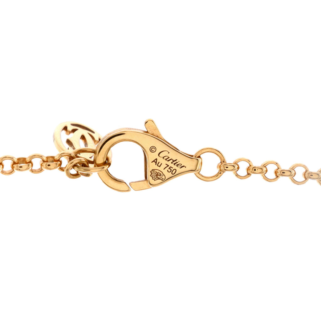 Panthere de Cartier Head Pendant Necklace 18K Yellow Gold with Onyx and Tsavorite