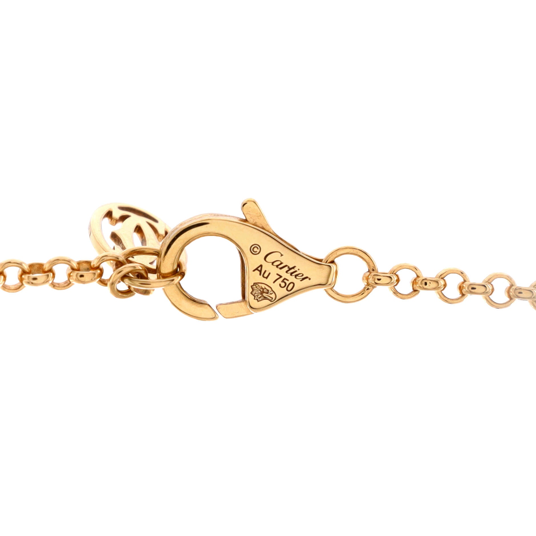 Panthere de Cartier Head Pendant Necklace 18K Yellow Gold with Onyx and Tsavorite