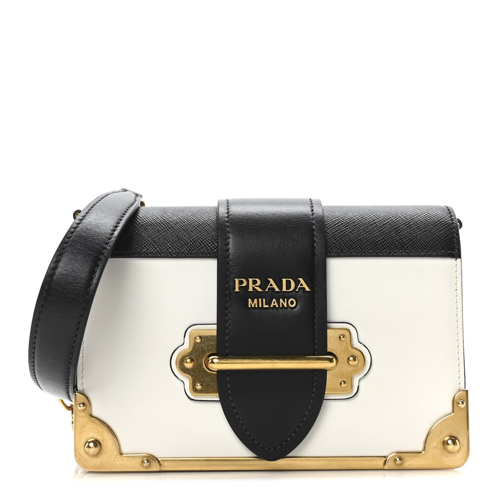 City Calf Saffiano Cahier Bag Talco Black