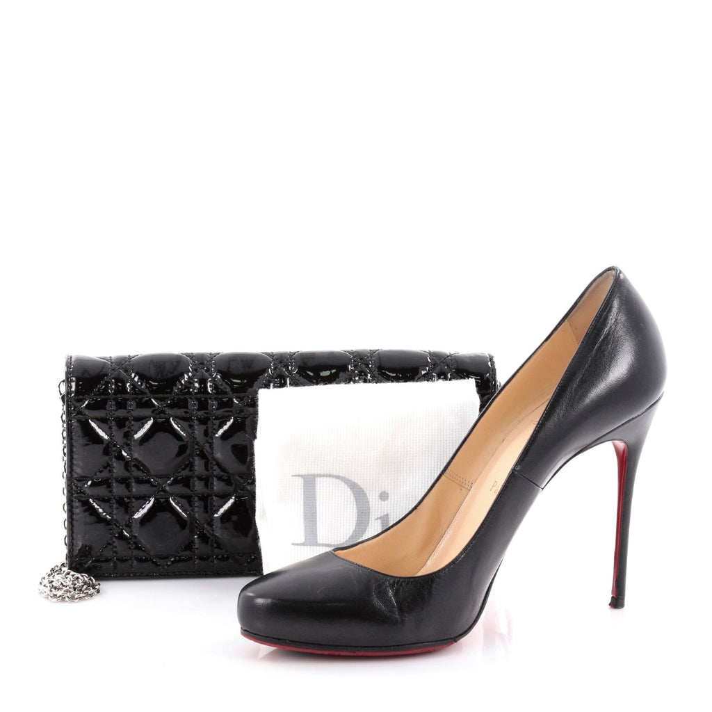 Lady Dior Chain Convertible Clutch Cannage Quilt Patent