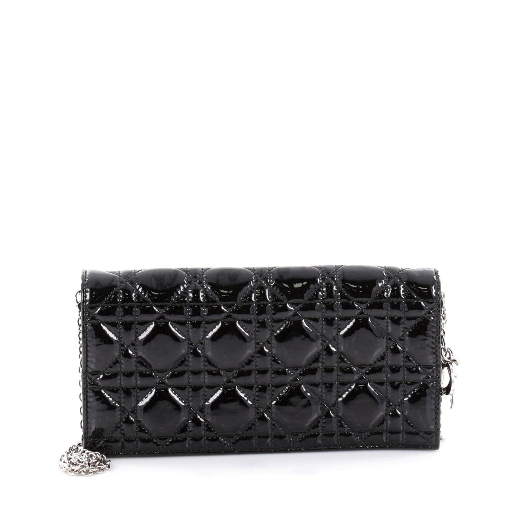 Lady Dior Chain Convertible Clutch Cannage Quilt Patent