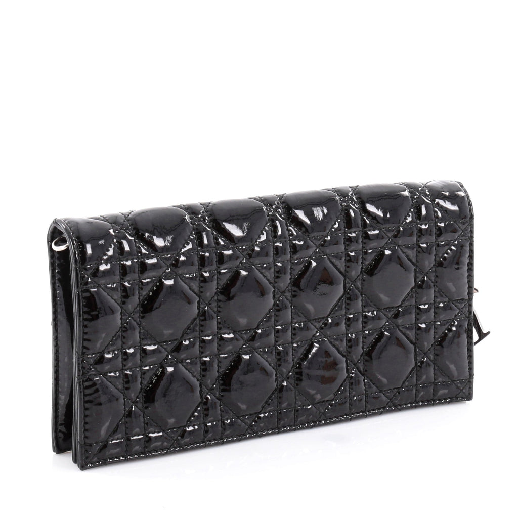 Lady Dior Chain Convertible Clutch Cannage Quilt Patent